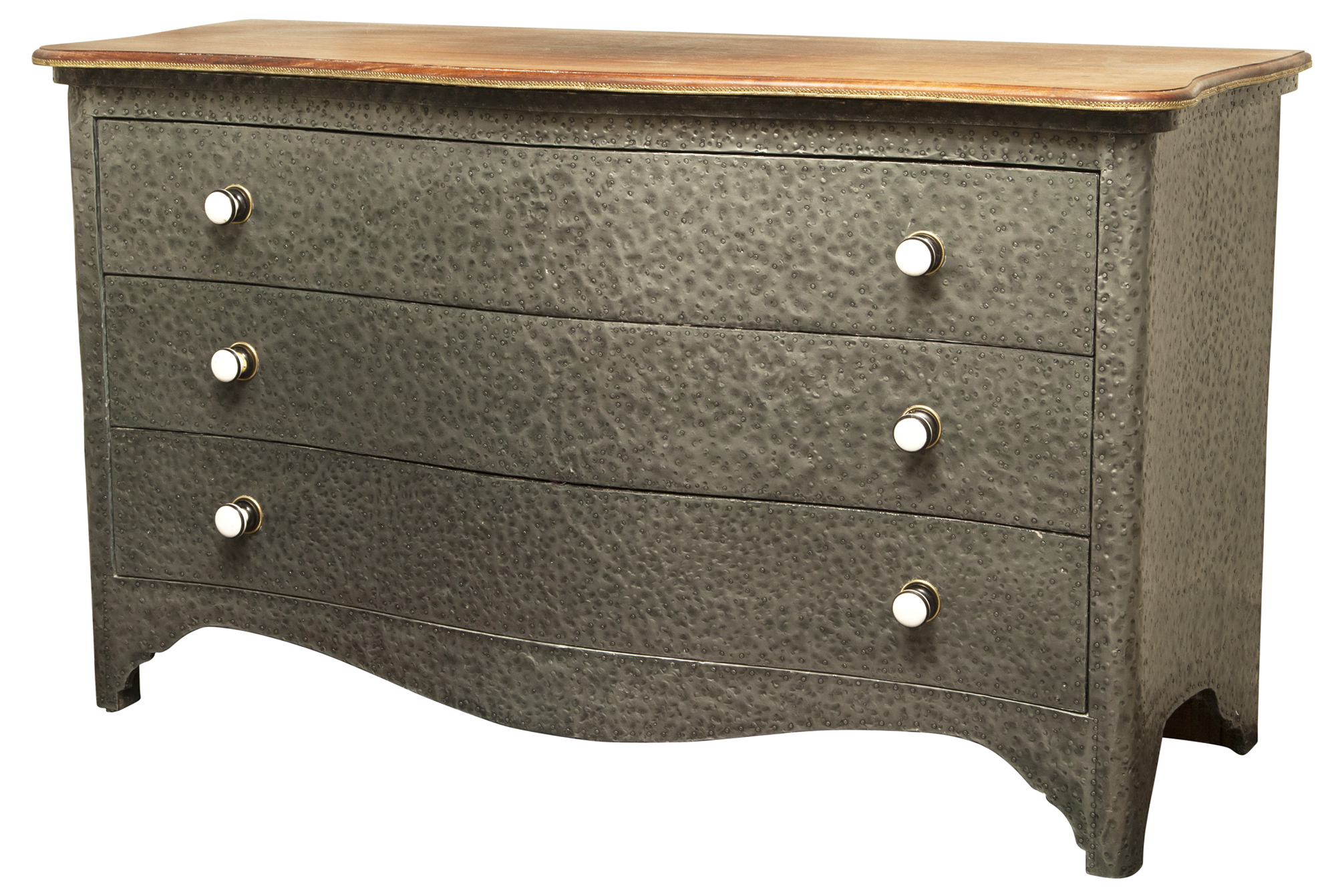 Lot image - Zinc-Covered Chest of Drawers