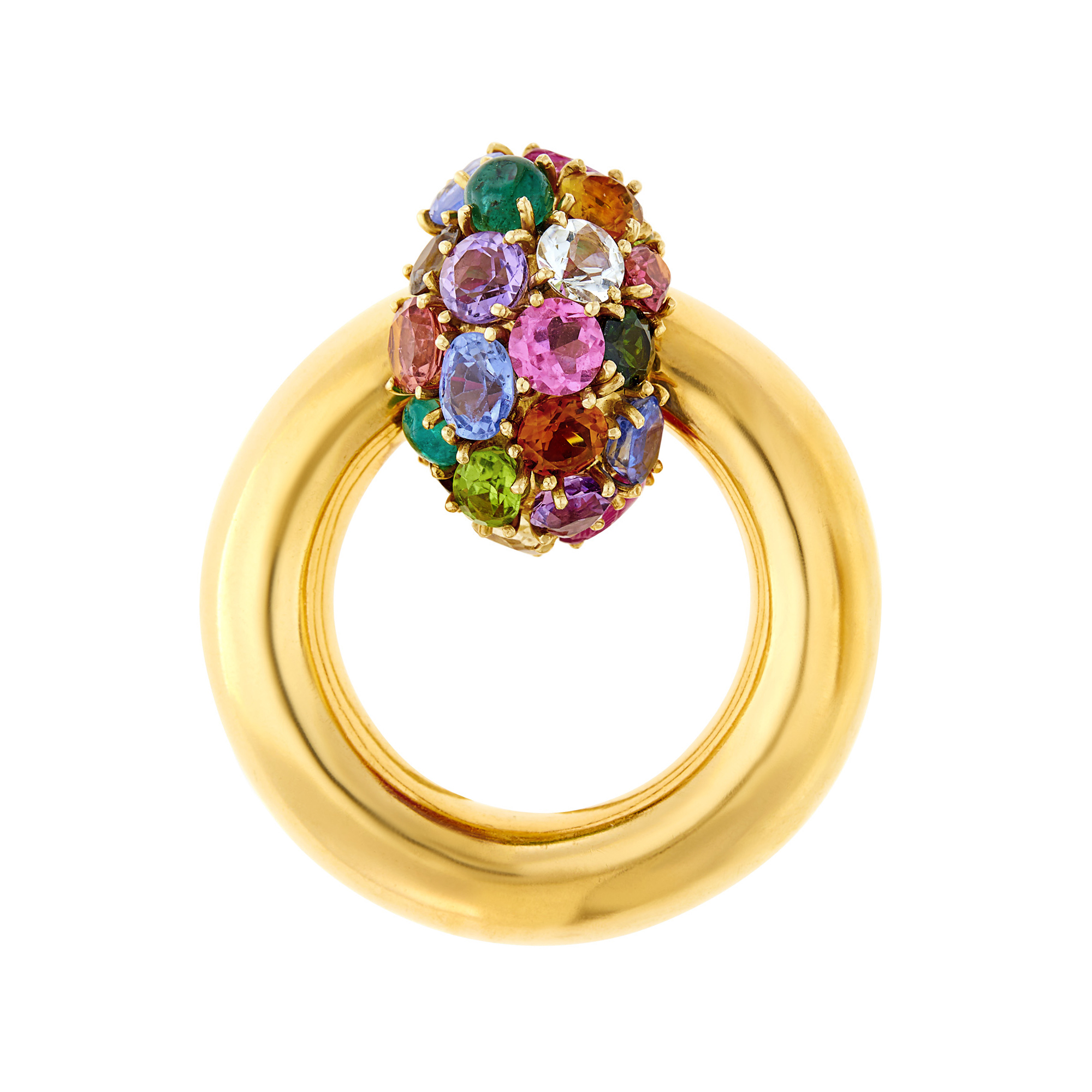 Lot image - Gold and Gem-Set Clip-Brooch