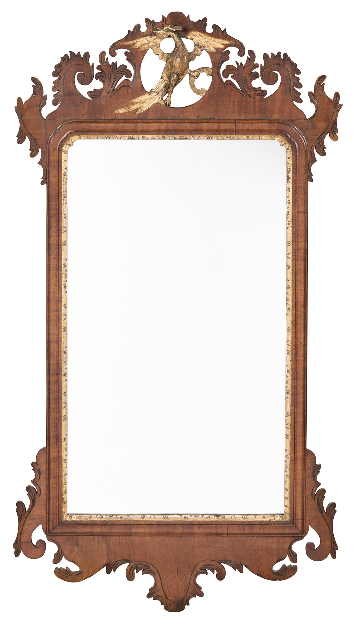 Lot image - Chippendale Mahogany and Parcel-Gilt Mirror
