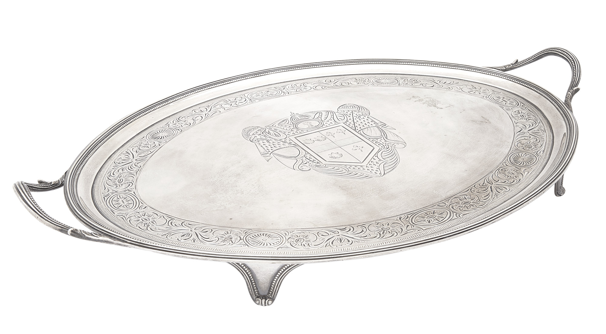 Lot image - George III Sterling Silver Two Handle Tray