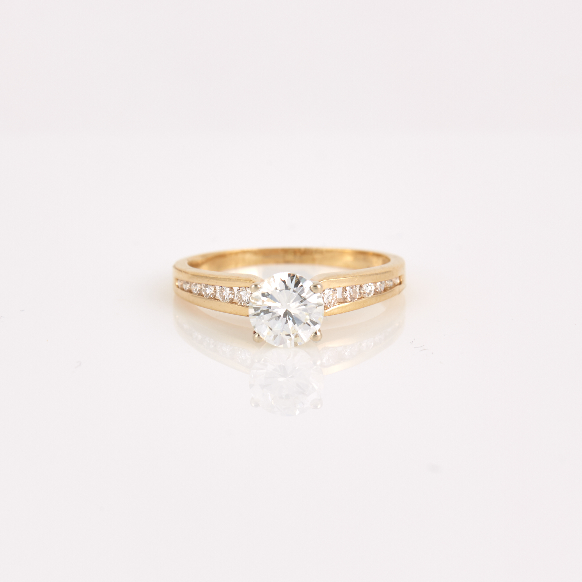 Lot image - Diamond Solitaire Ring about 0.95 ct., 14K 1 dwt.