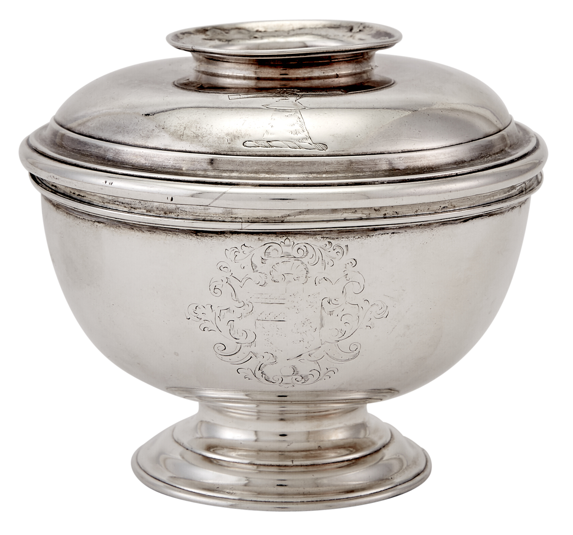 Lot image - George II Sterling Silver Covered Sugar Bowl