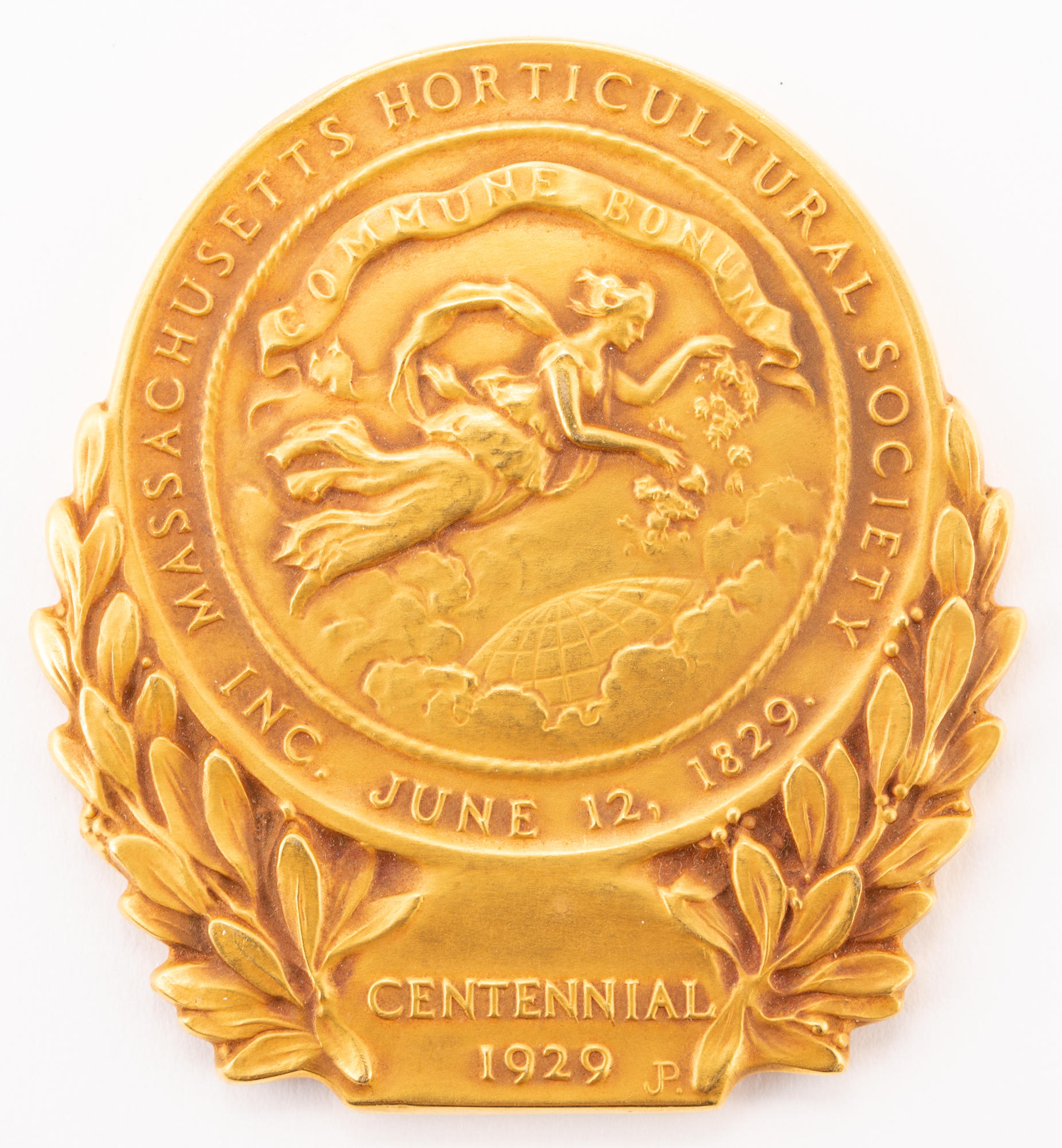 Lot image - Massachusetts Horticultural Society Centennial 1929 Gold Medal