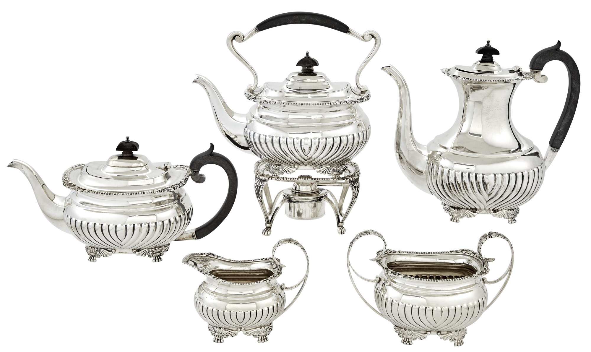 Lot image - English Regency Style Sterling Silver Tea and Coffee Service
