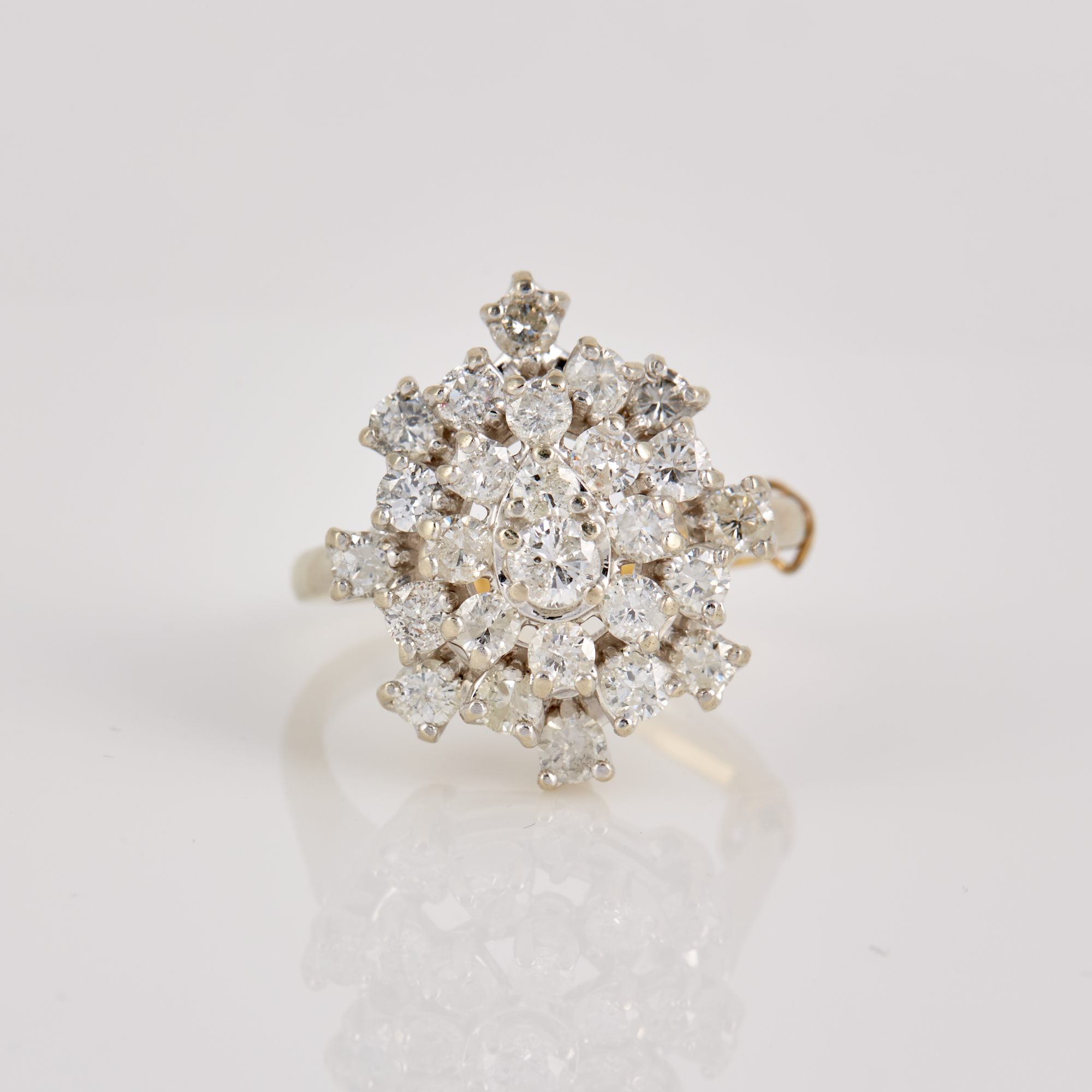 Lot image - Diamond Ring, 27 diamonds about 3.00 cts., 14K 7 dwt.