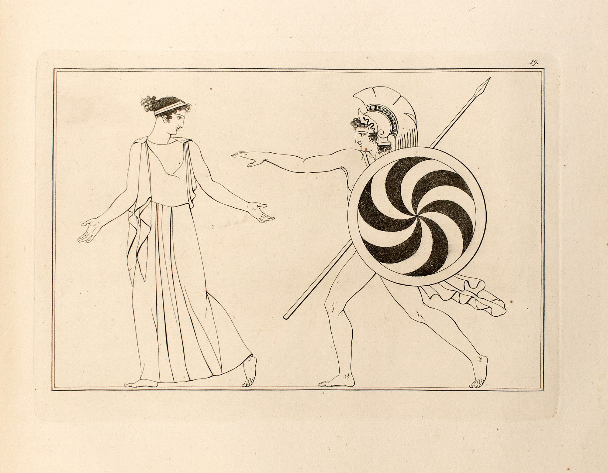 Lot image - HAMILTON, SIR WILLIAM. Collection of Engravings from Ancient Vases Mostly of Pure Greek Workmanship Discovered in Sepulchres in t...