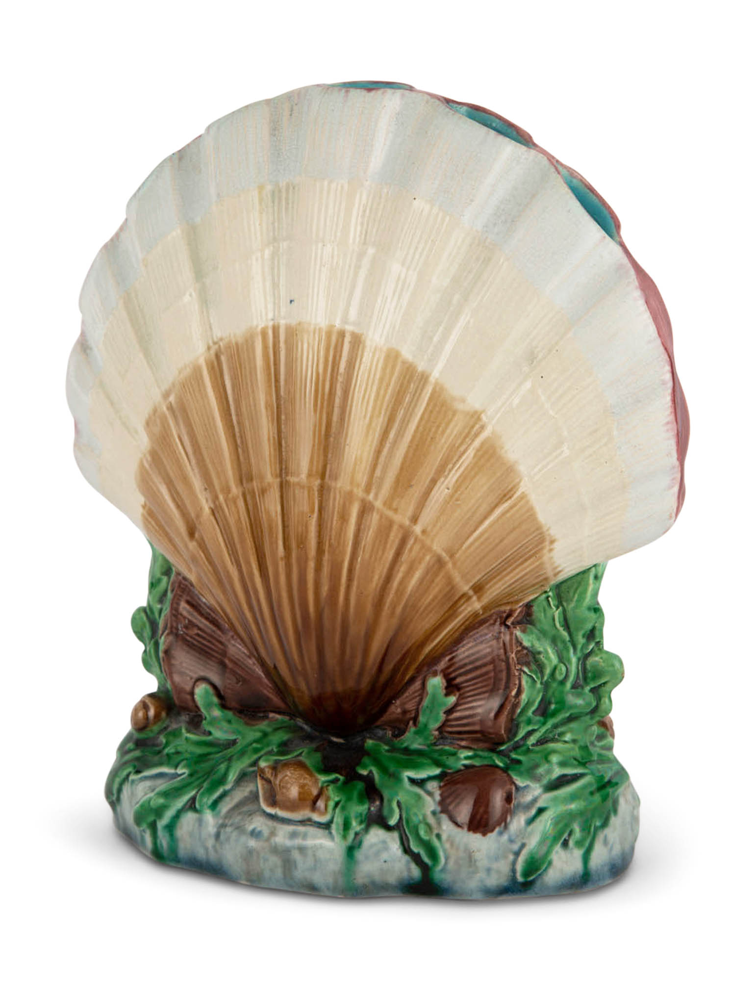 Lot image - Minton Majolica Shell Flower Holder