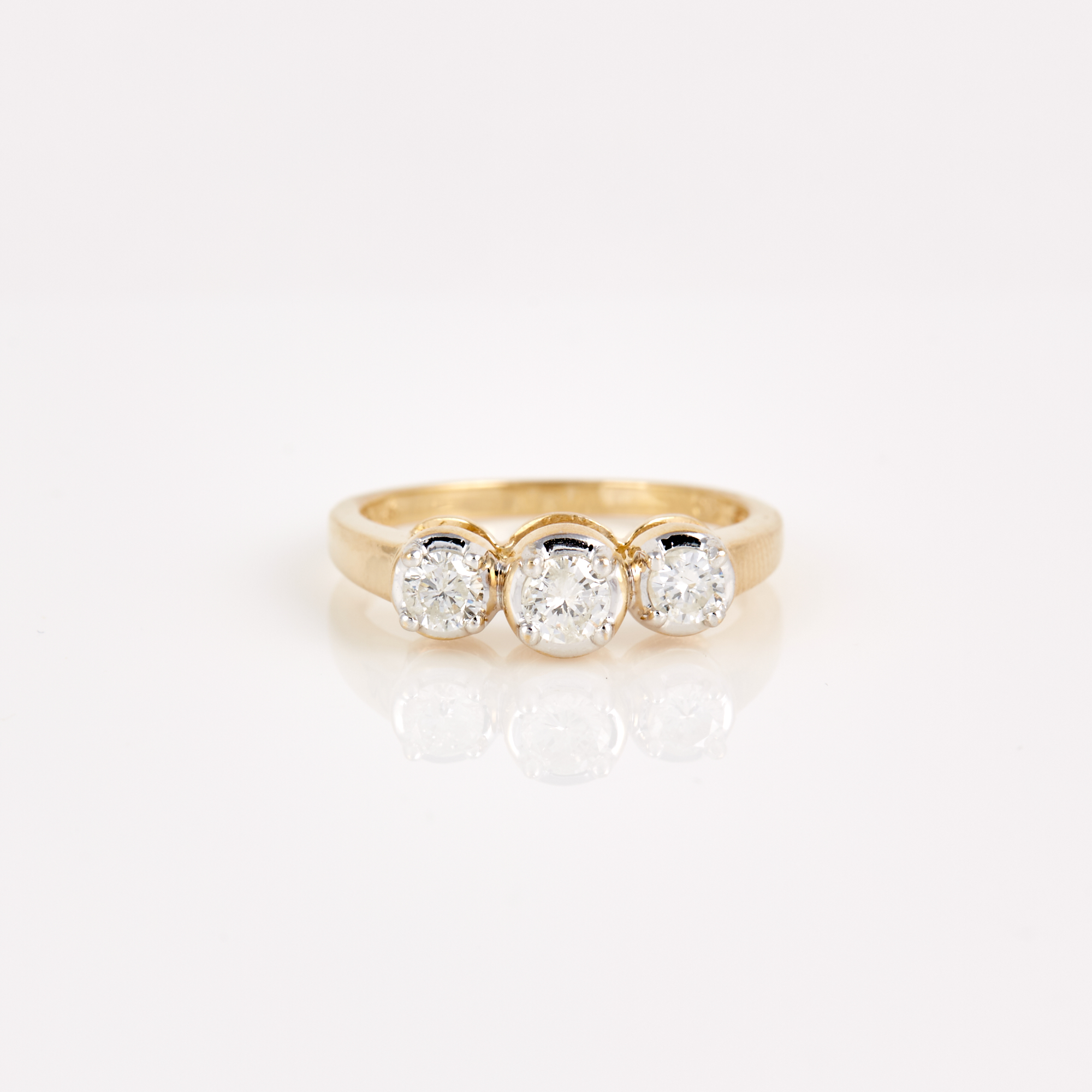 Lot image - Diamond Ring, 3 diamonds about 0.55 ct., 14K 2 dwt.