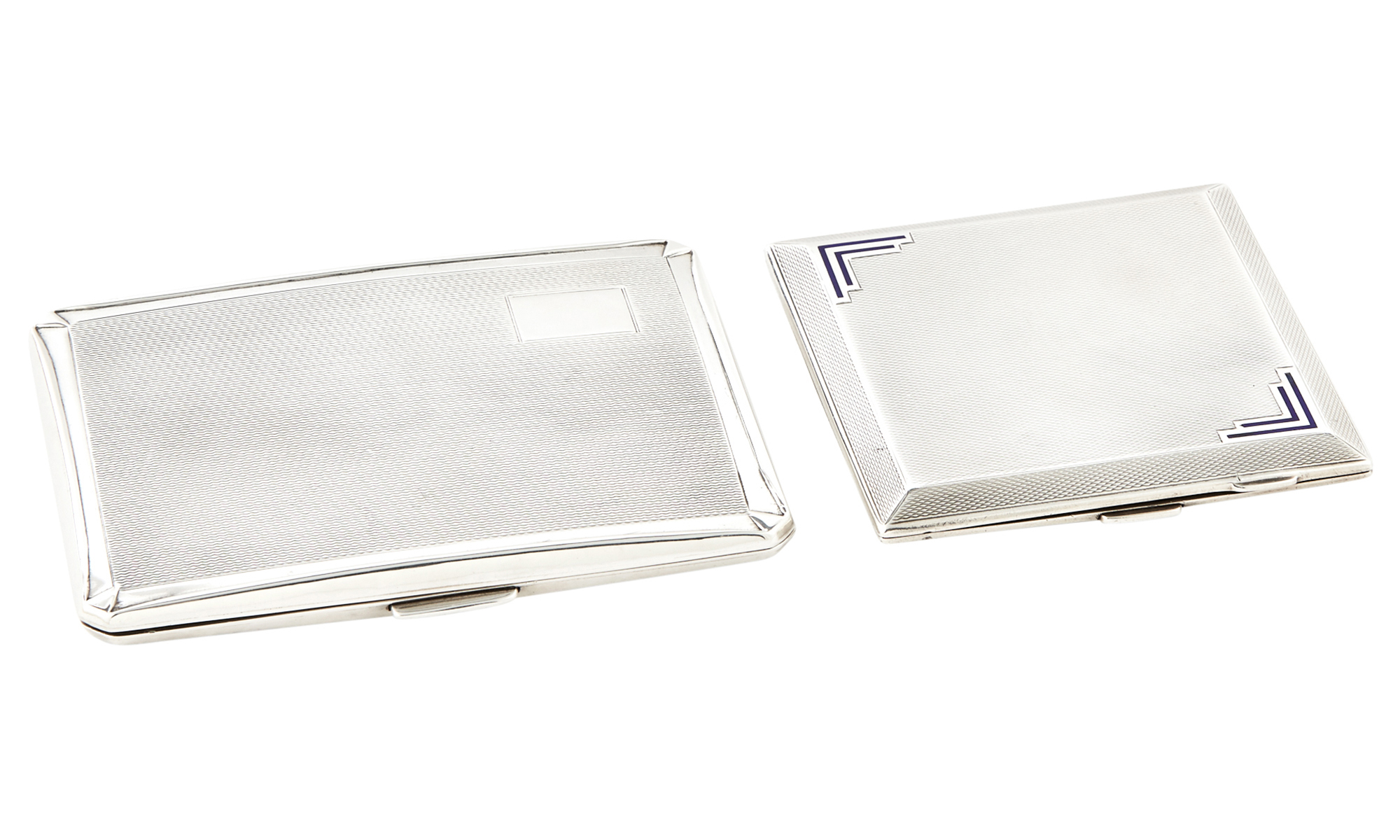 Lot image - Two English Sterling Silver Cigarette Cases