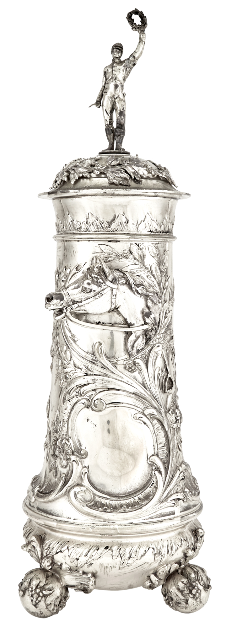 Lot image - Continental Silver Covered Horse Trophy