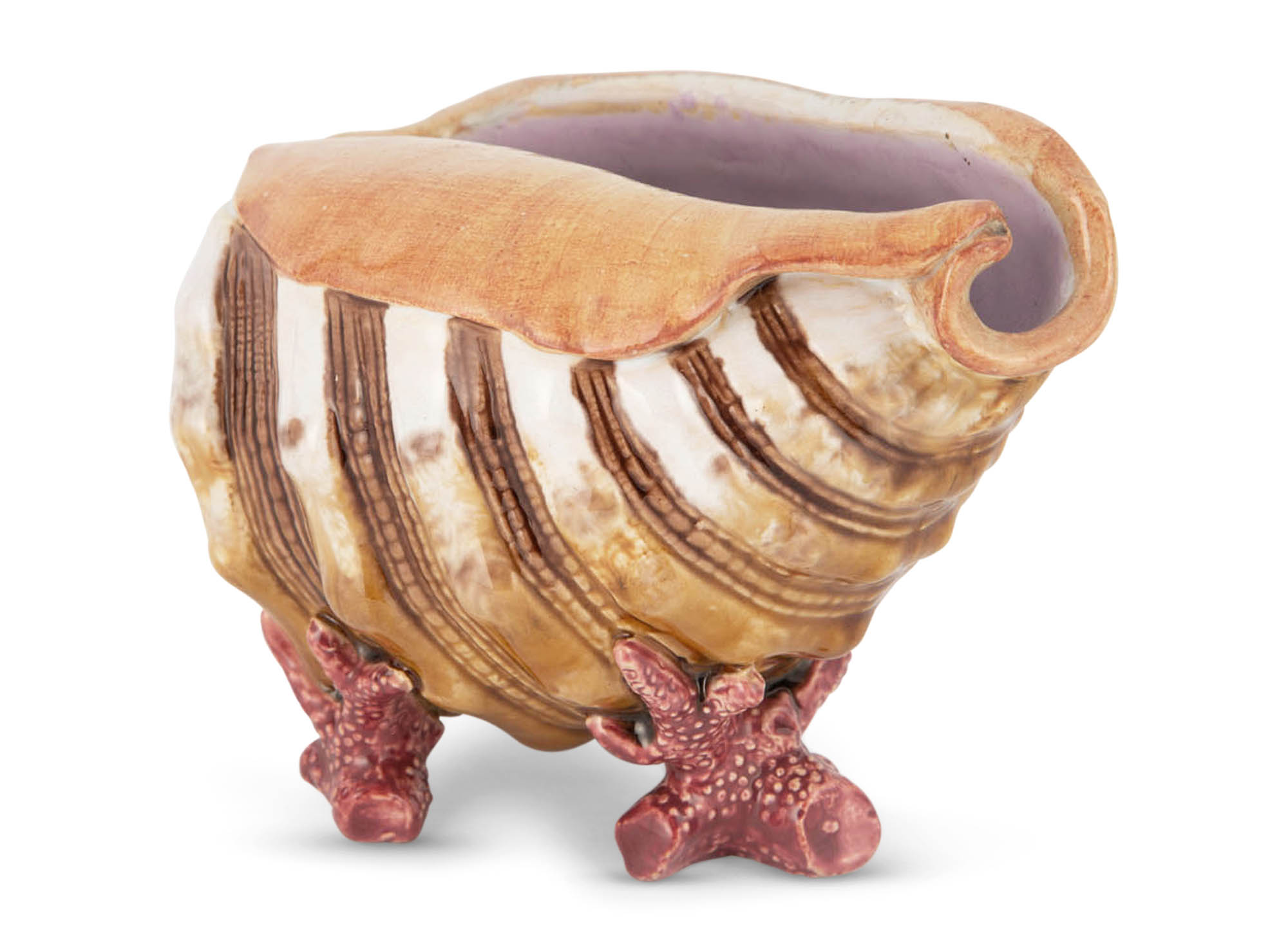 Lot image - Mintons Majolica Conch and Coral Spoon Warmer