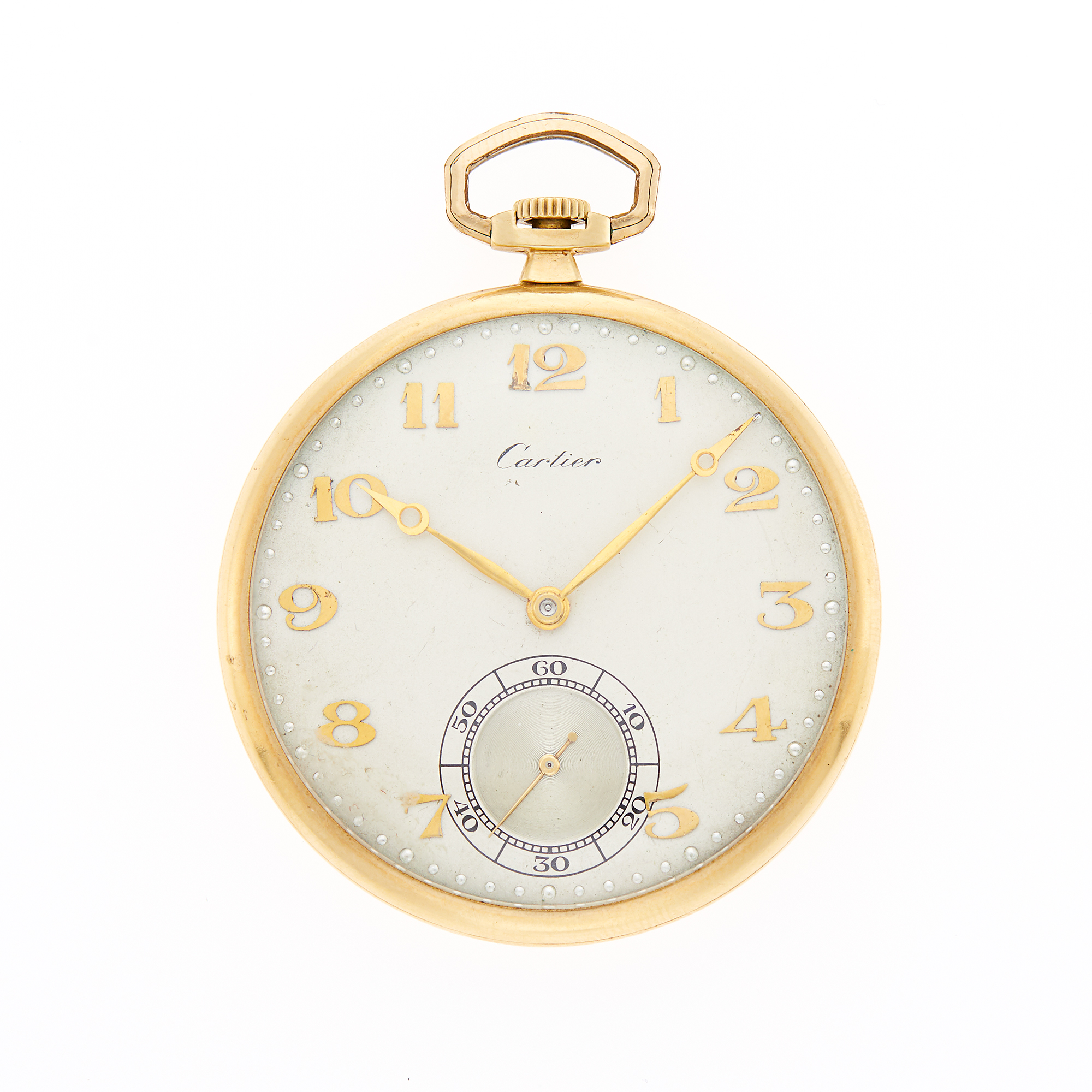 Lot image - Cartier Gold Open Face Pocket Watch