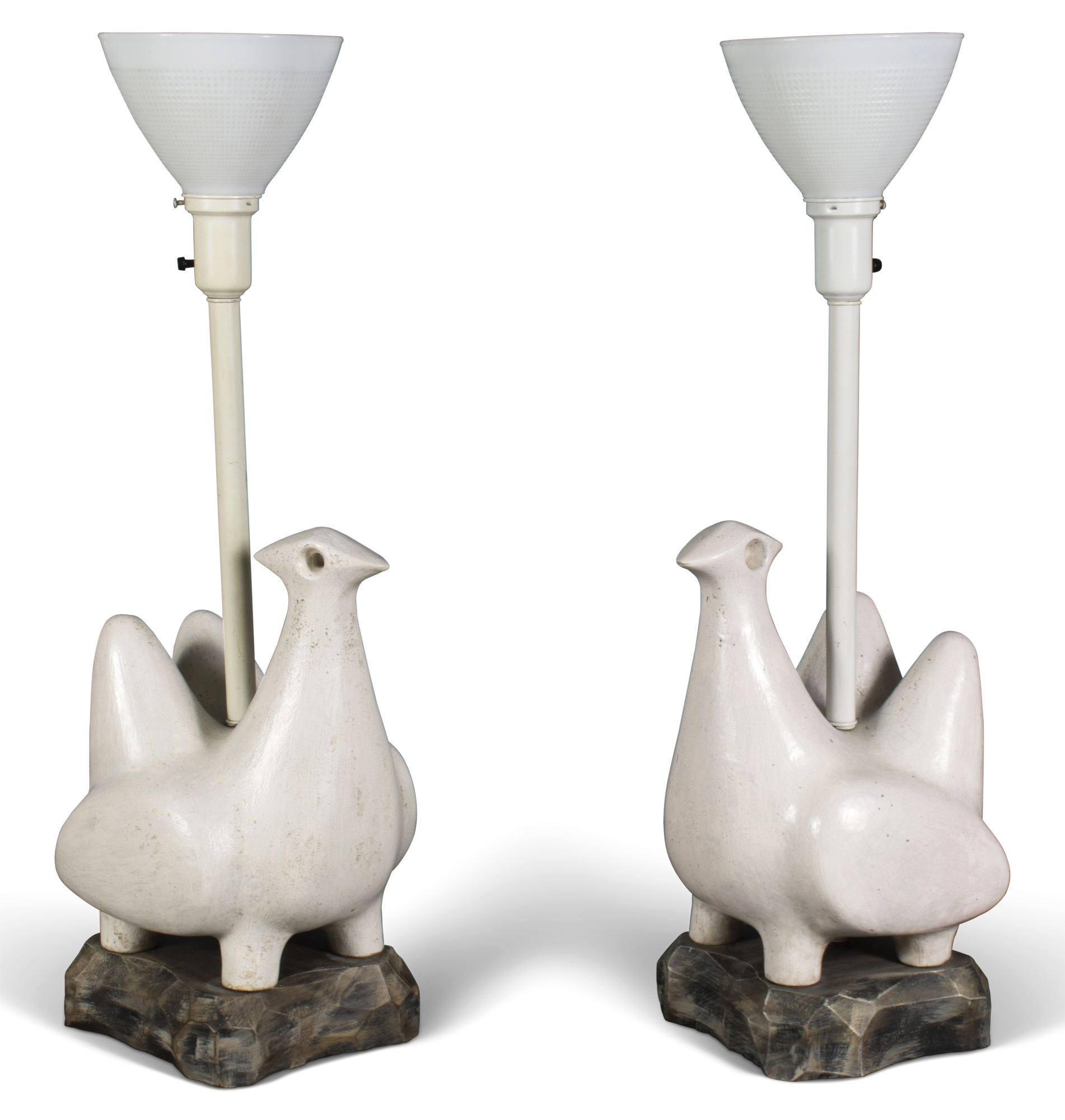 Lot image - Pair of Beth Weissman Ceramic Bird-Form Lamps