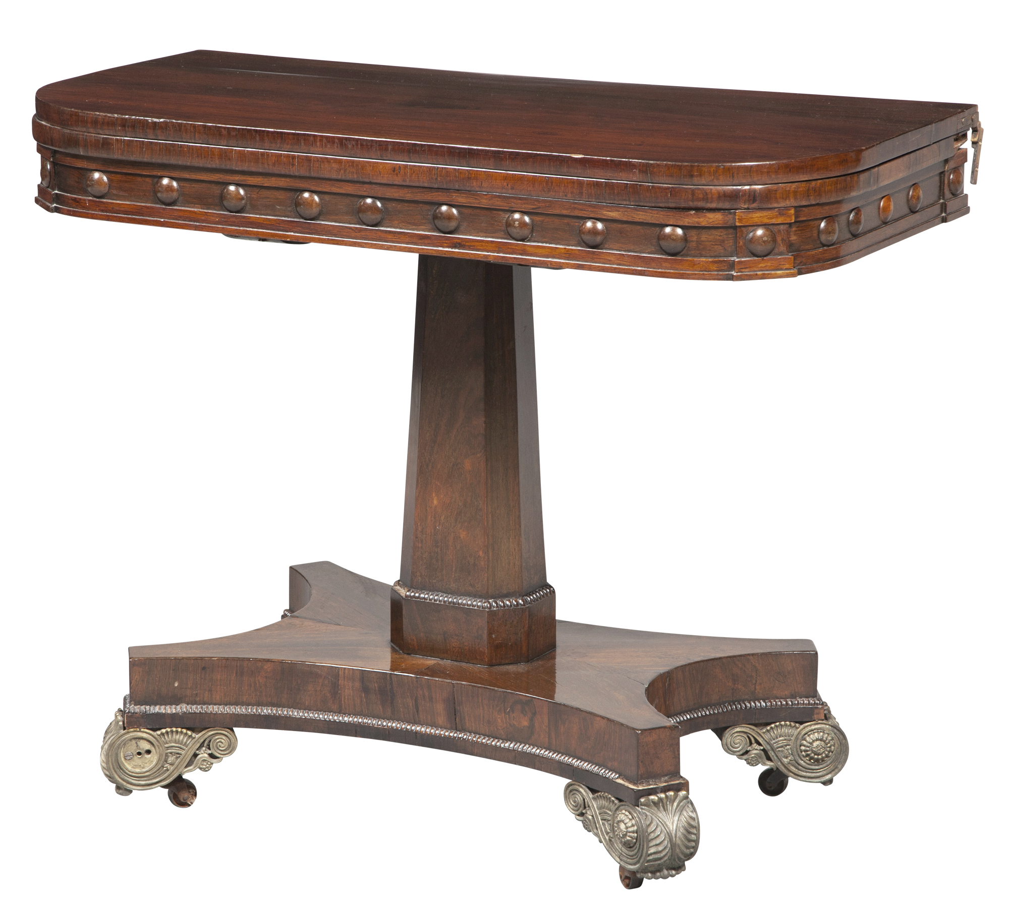 Lot image - William IV Rosewood Fold-Over Games Table