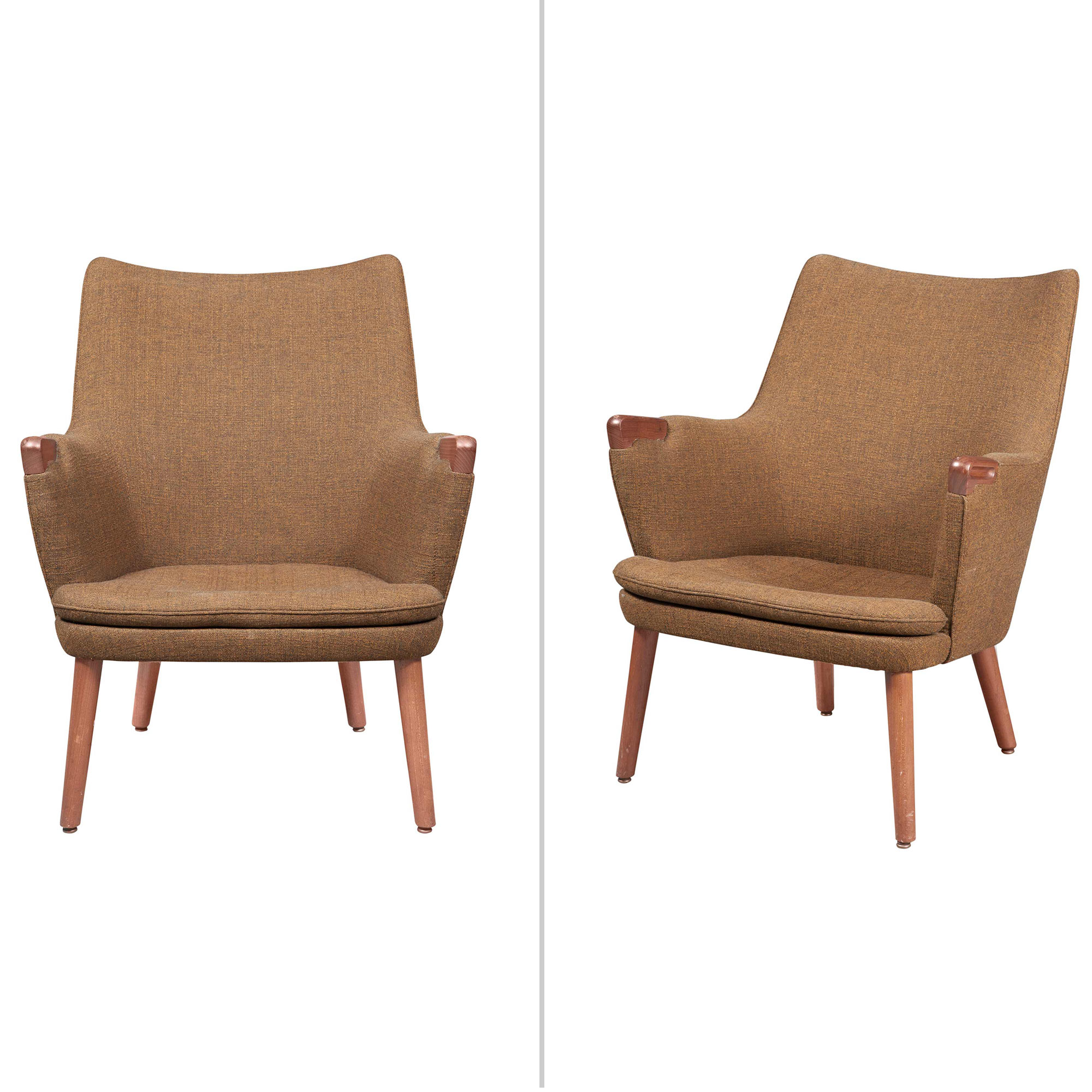 Lot image - Pair of Hans Wegner Upholstered Teak Model AP 20