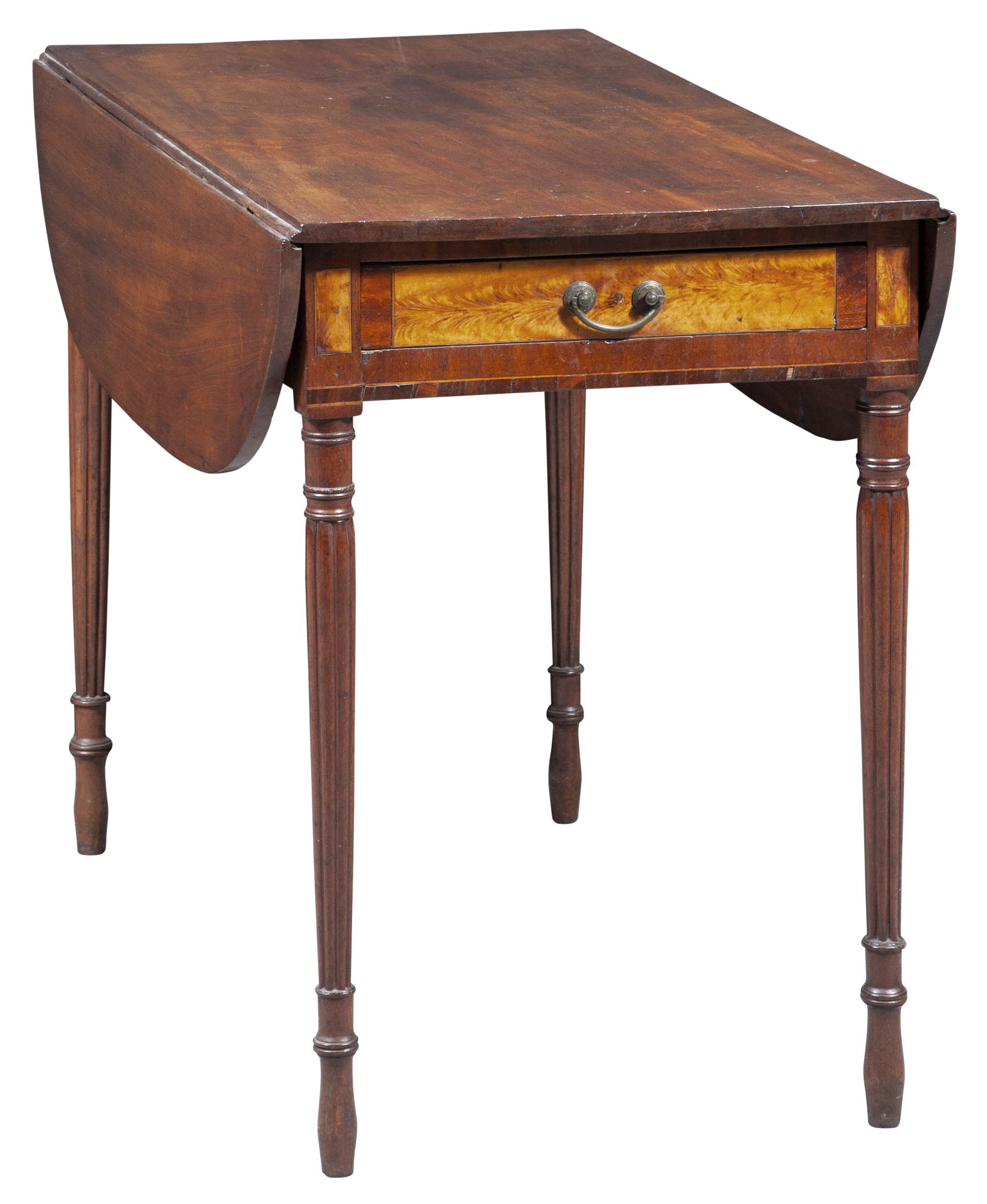 Lot image - Federal Birch and Mahogany Pembroke Table