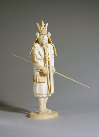 Lot image - Japanese Ivory Okimono of a Warrior