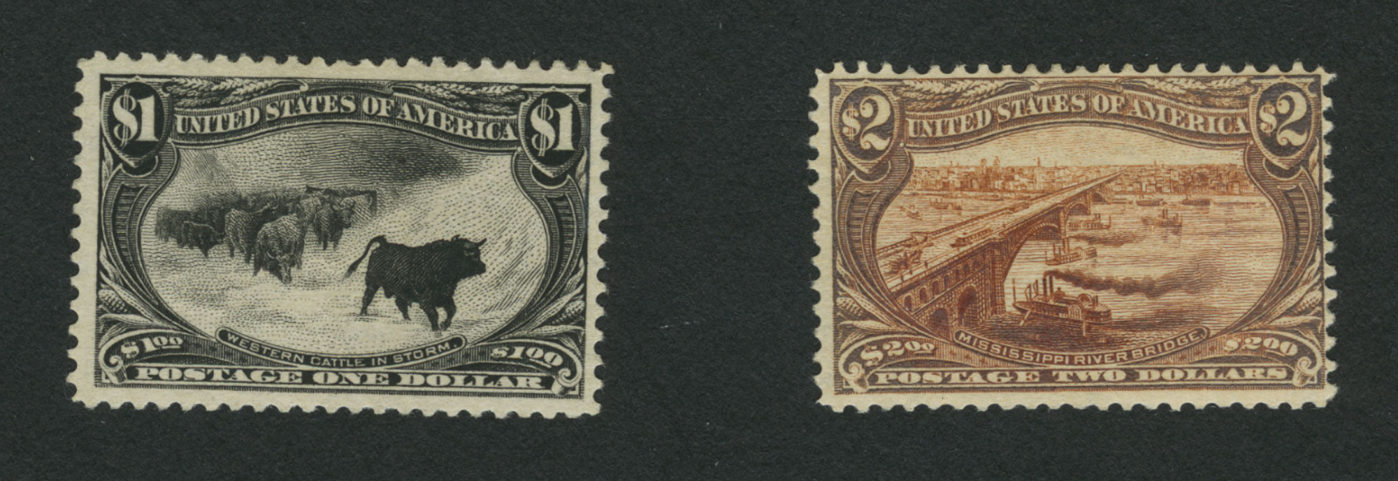 Lot image - United States 1898 Trans-Missisippi One Cent to Two Dollars