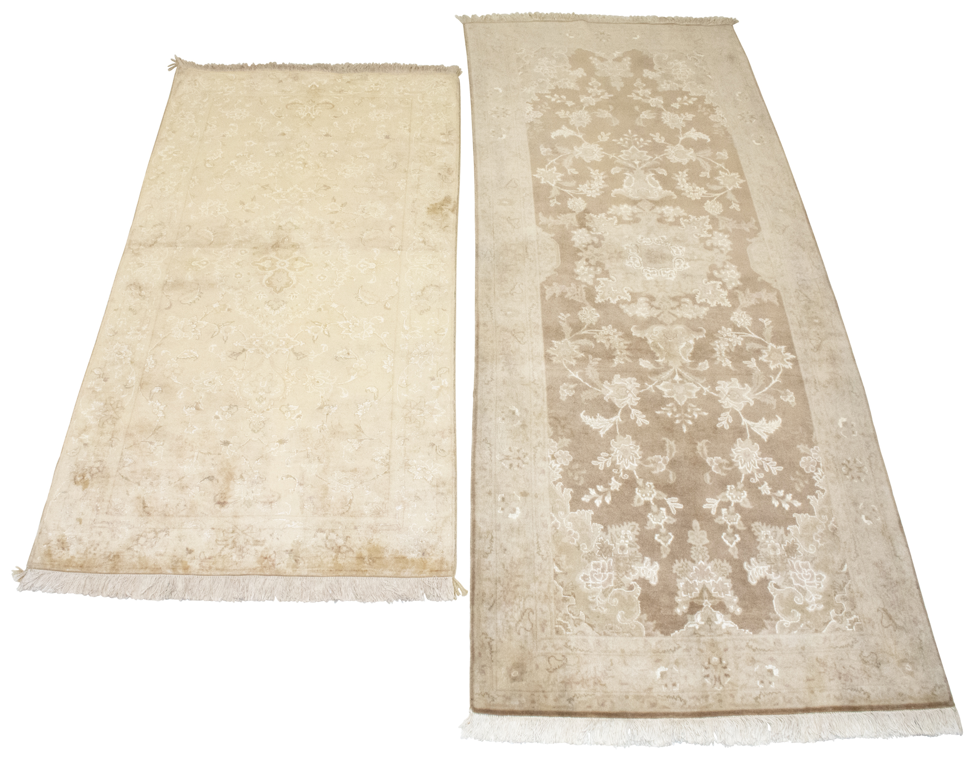 Lot image - Two Kurkwool and Silk Tabriz Rugs