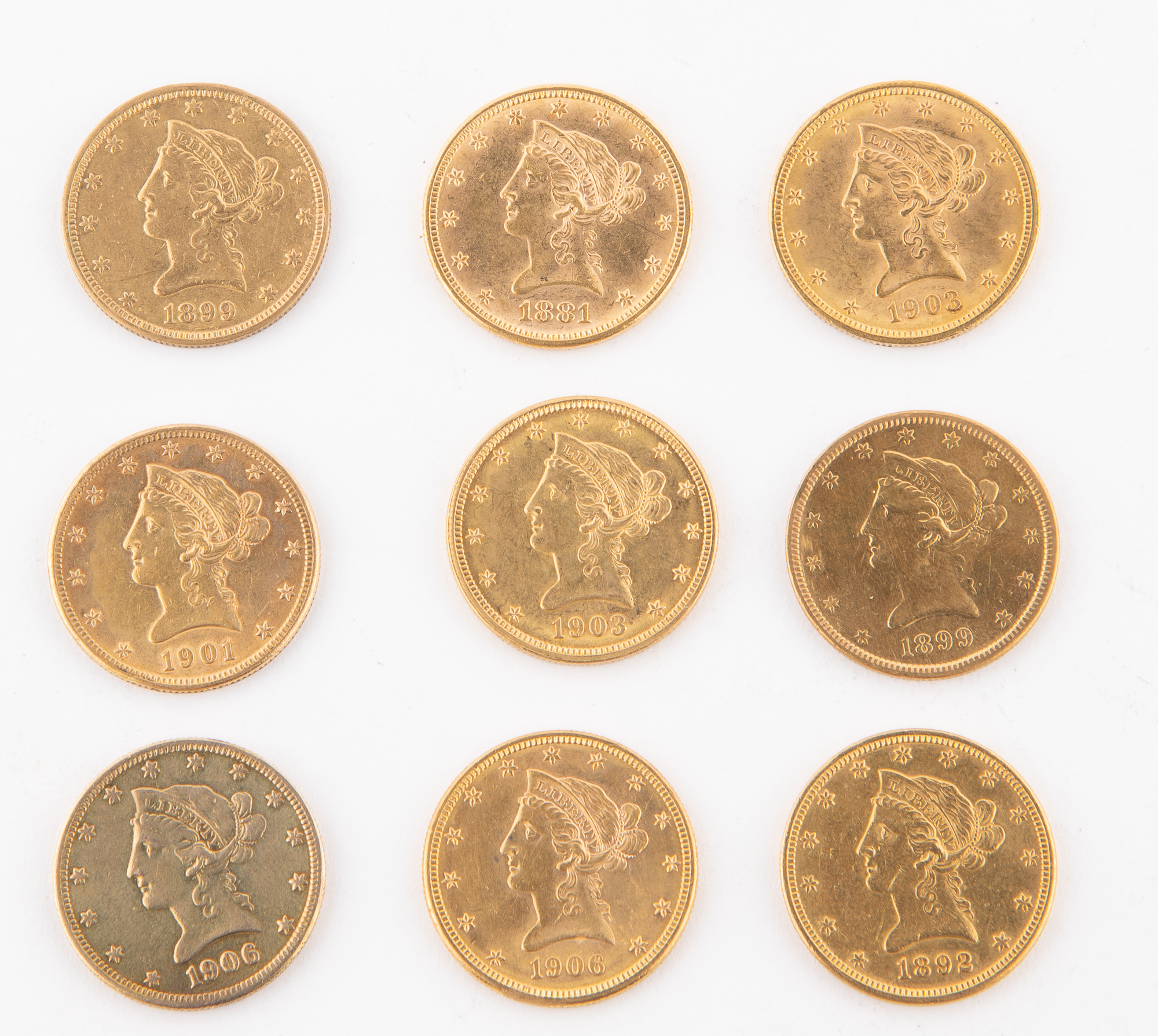 Lot image - United States $10 Liberty Head Group