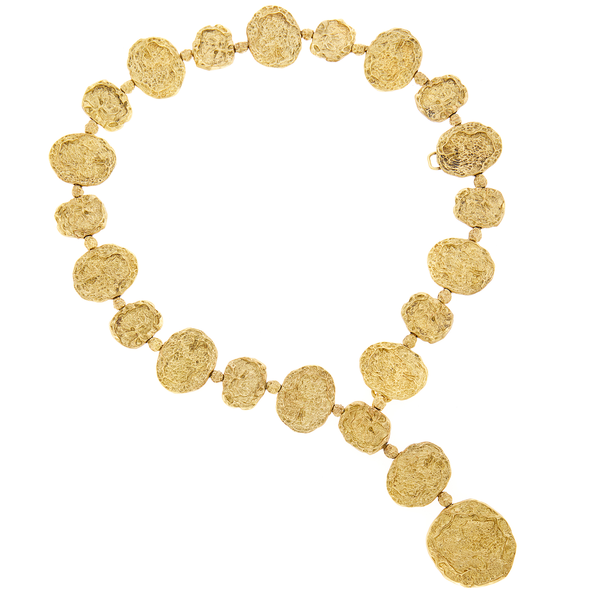 Lot image - Cartier Sterling Silver-Gilt Nugget Link Belt/Necklace Combination