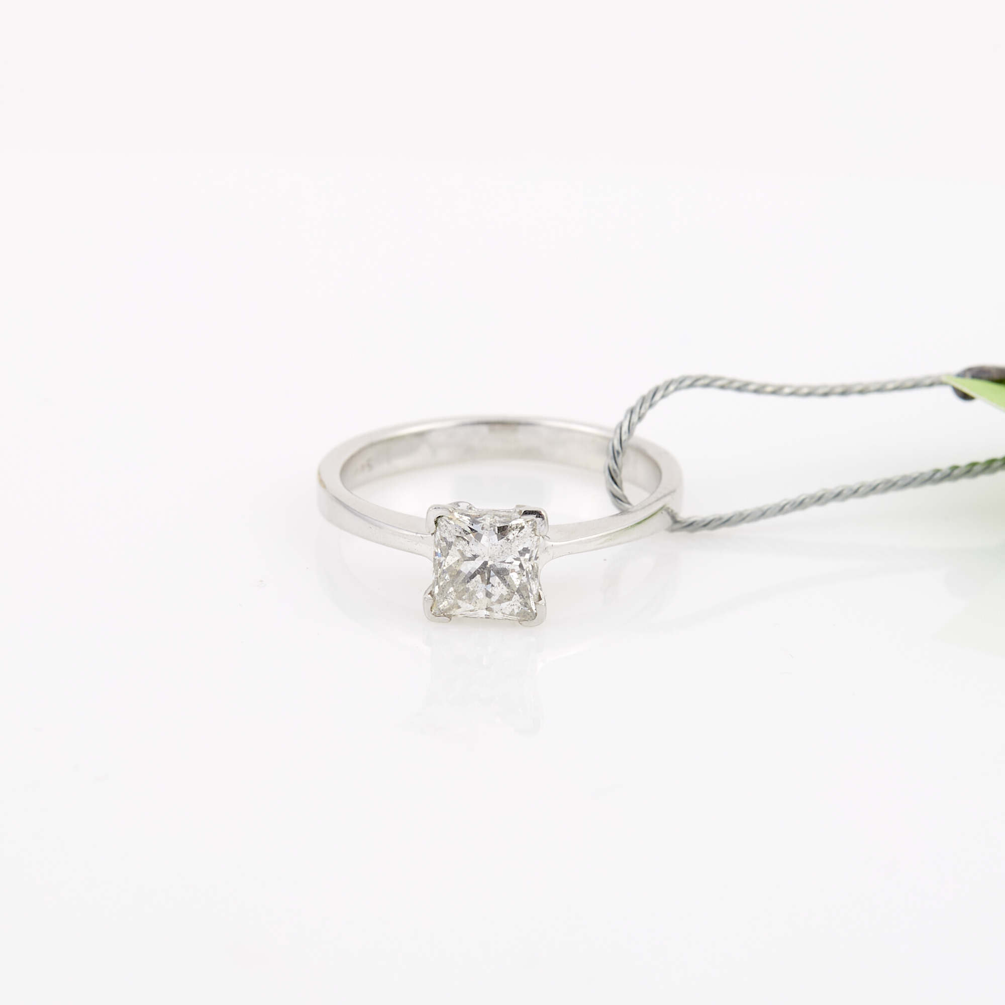 Lot image - Diamond Solitaire Ring about 0.95 ct., 14K 1 dwt., clarity enhanced