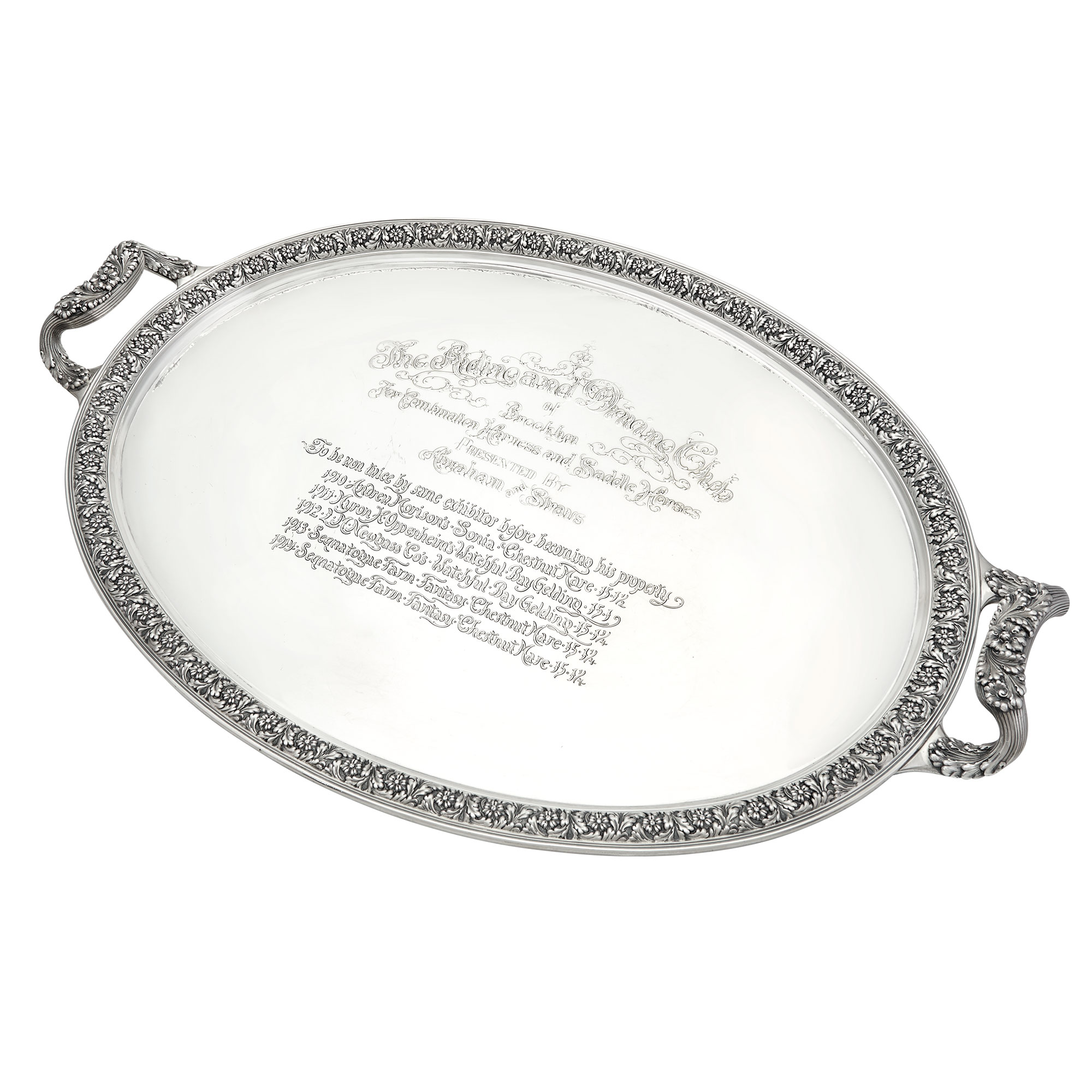 Lot image - Tiffany & Co. Sterling Silver Two-Handled Presentation Tray