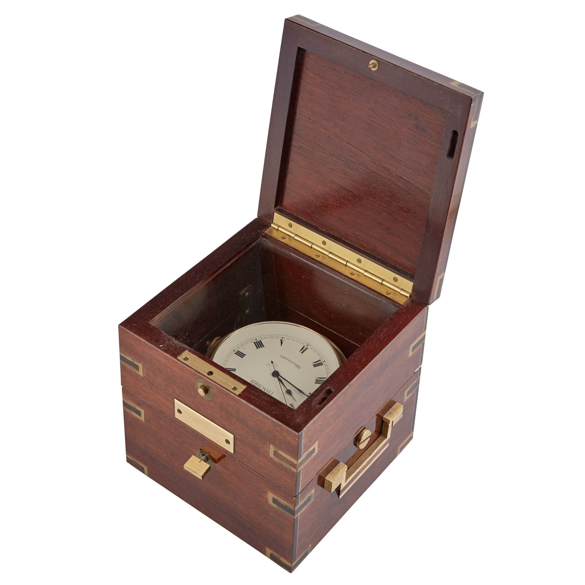 Lot image - Concord Brass-Bound Mahogany Marine Chronometer