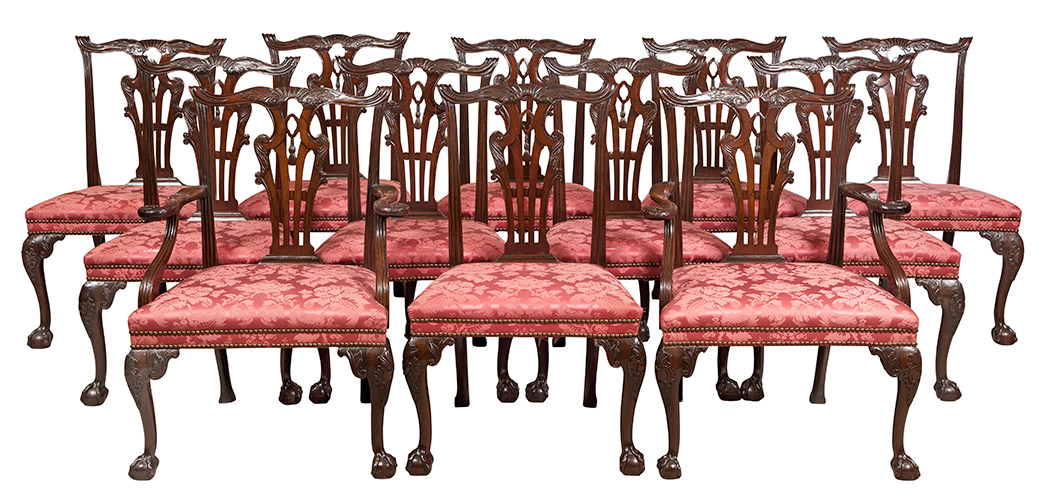 Lot image - Set of Twelve George III Mahogany Dining Chairs
