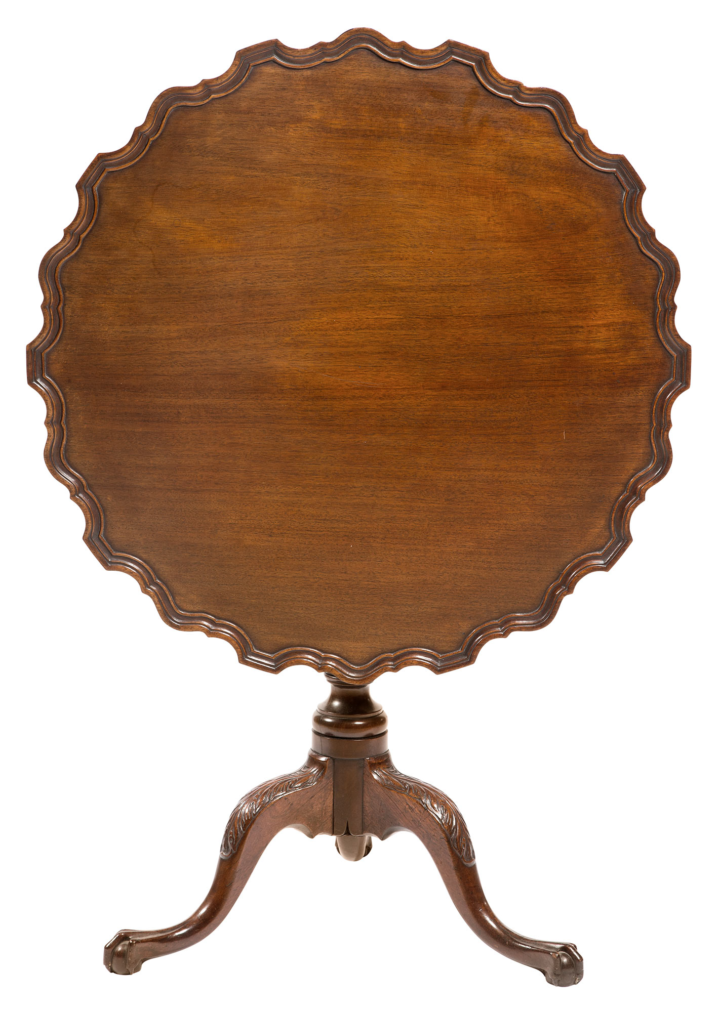 Lot image - Chippendale Style Mahogany Tilt-Top Tea Table