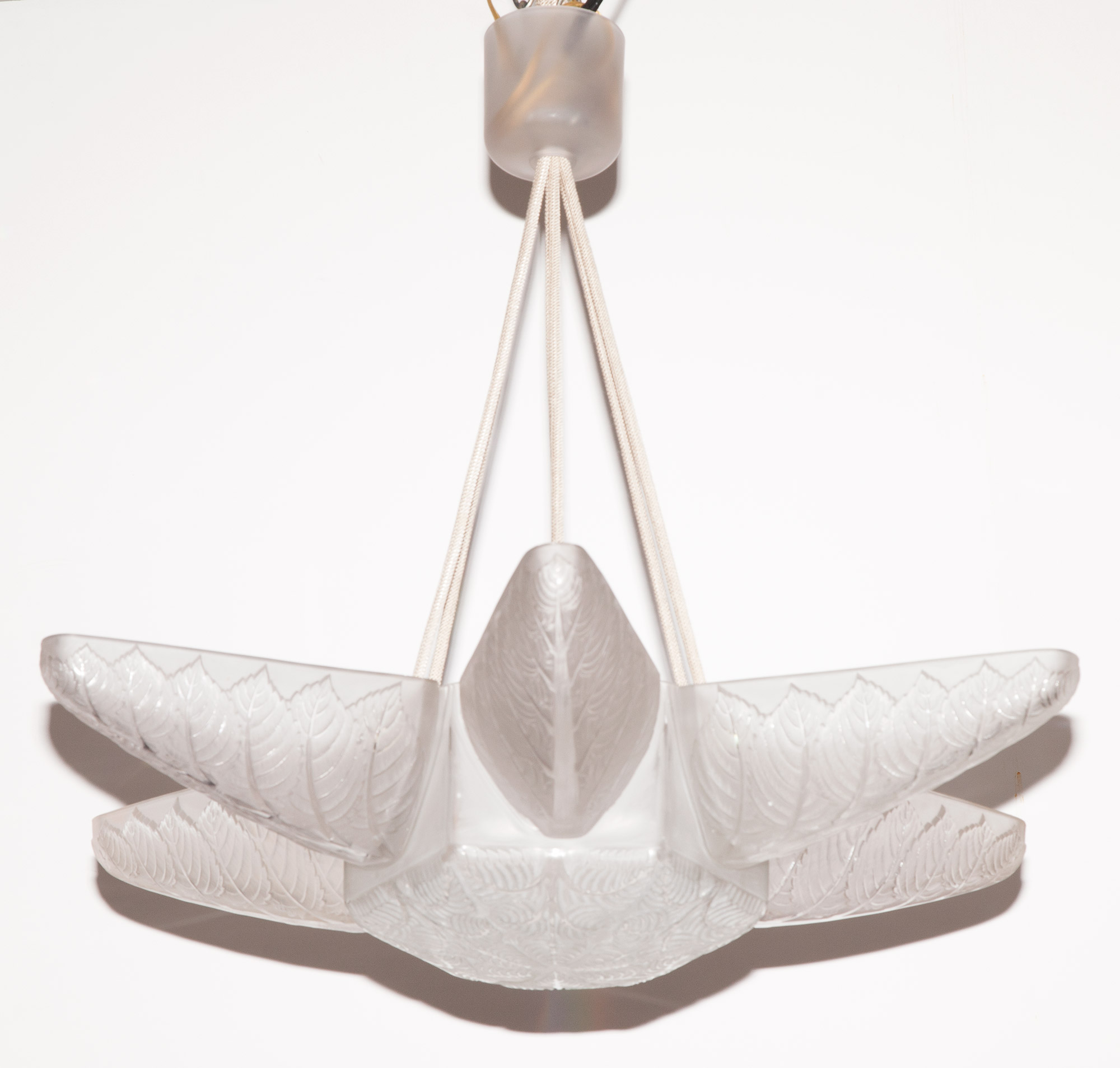 Lot image - R. Lalique Molded Frosted Glass Noisetier