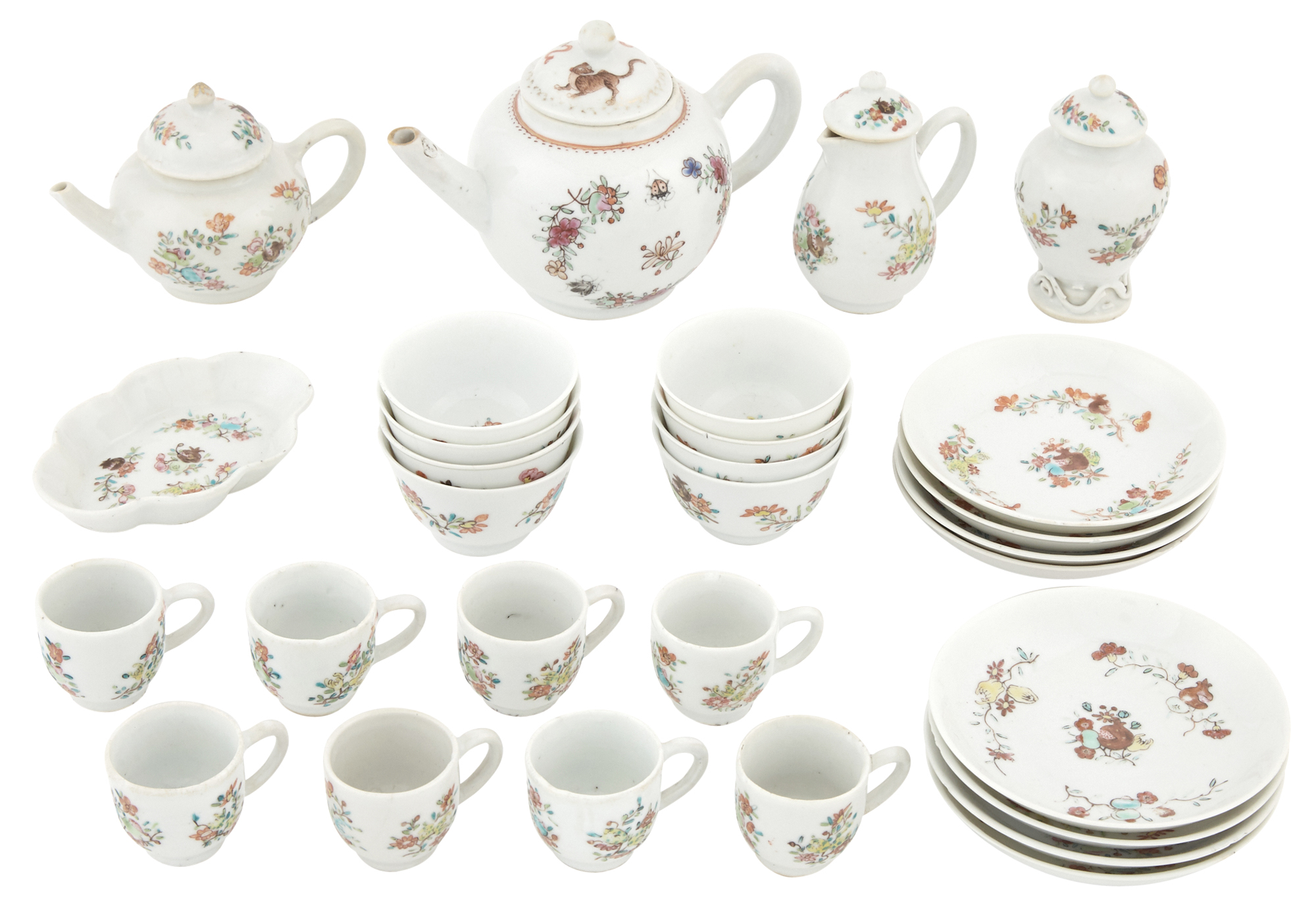 Lot image - Chinese Export Porcelain Miniature Tea Service