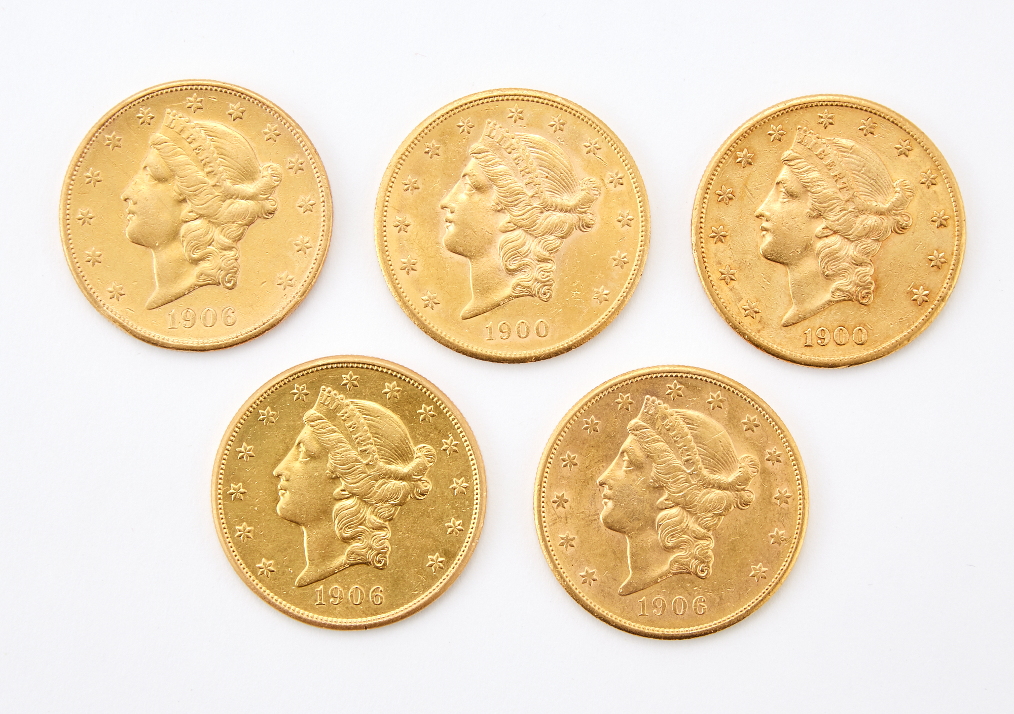 Lot image - United States $20 Liberty Head Group