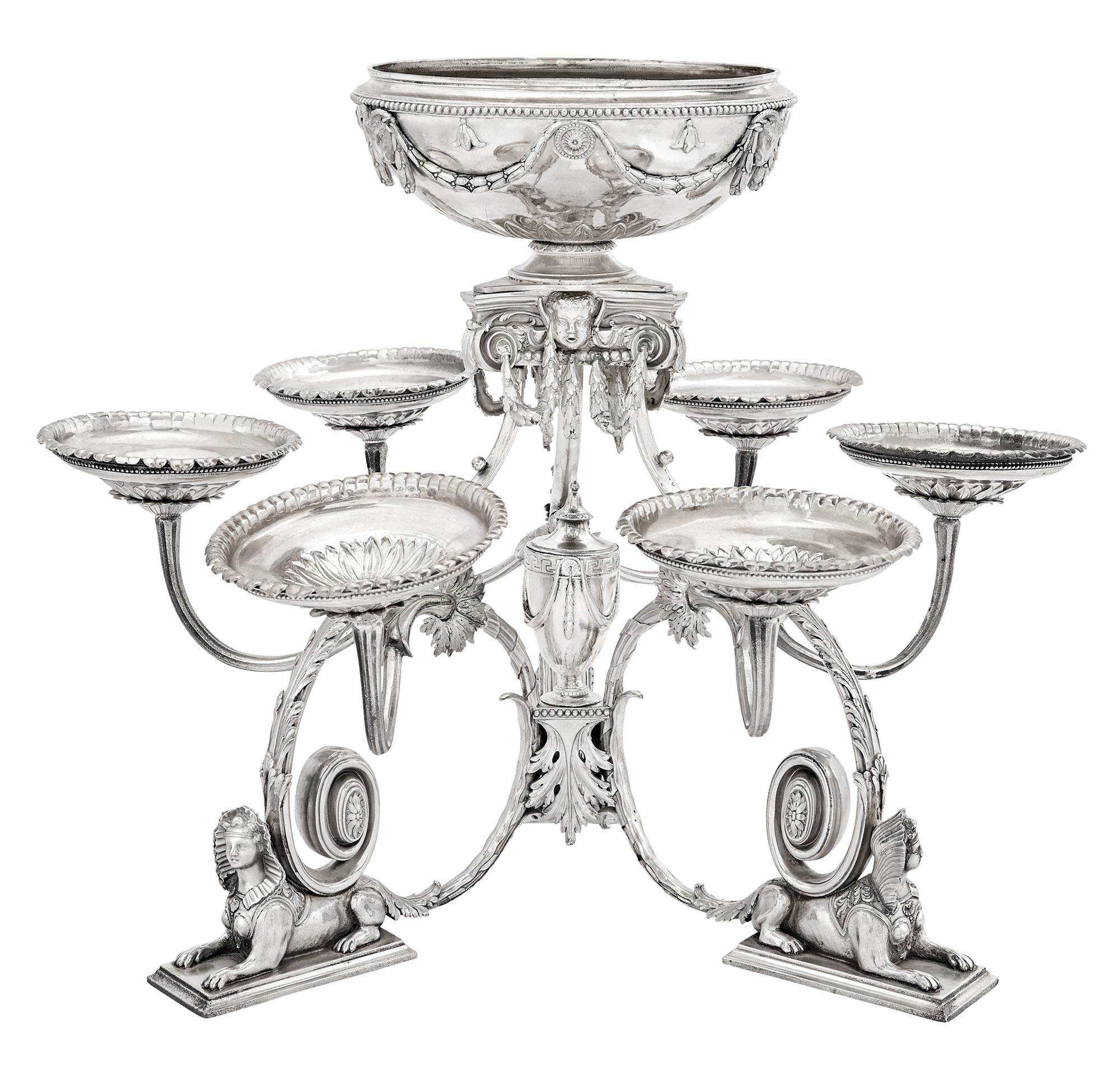 Lot image - George III Sterling Silver Centerpiece Epergne