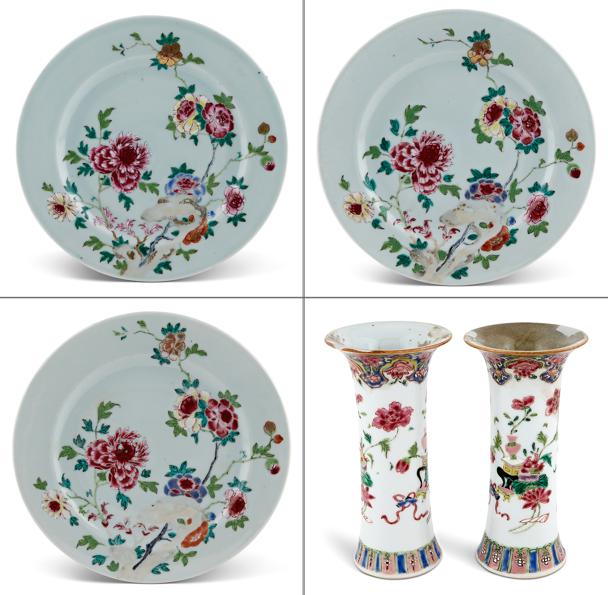 Lot image - Three Chinese Export Porcelain Plates