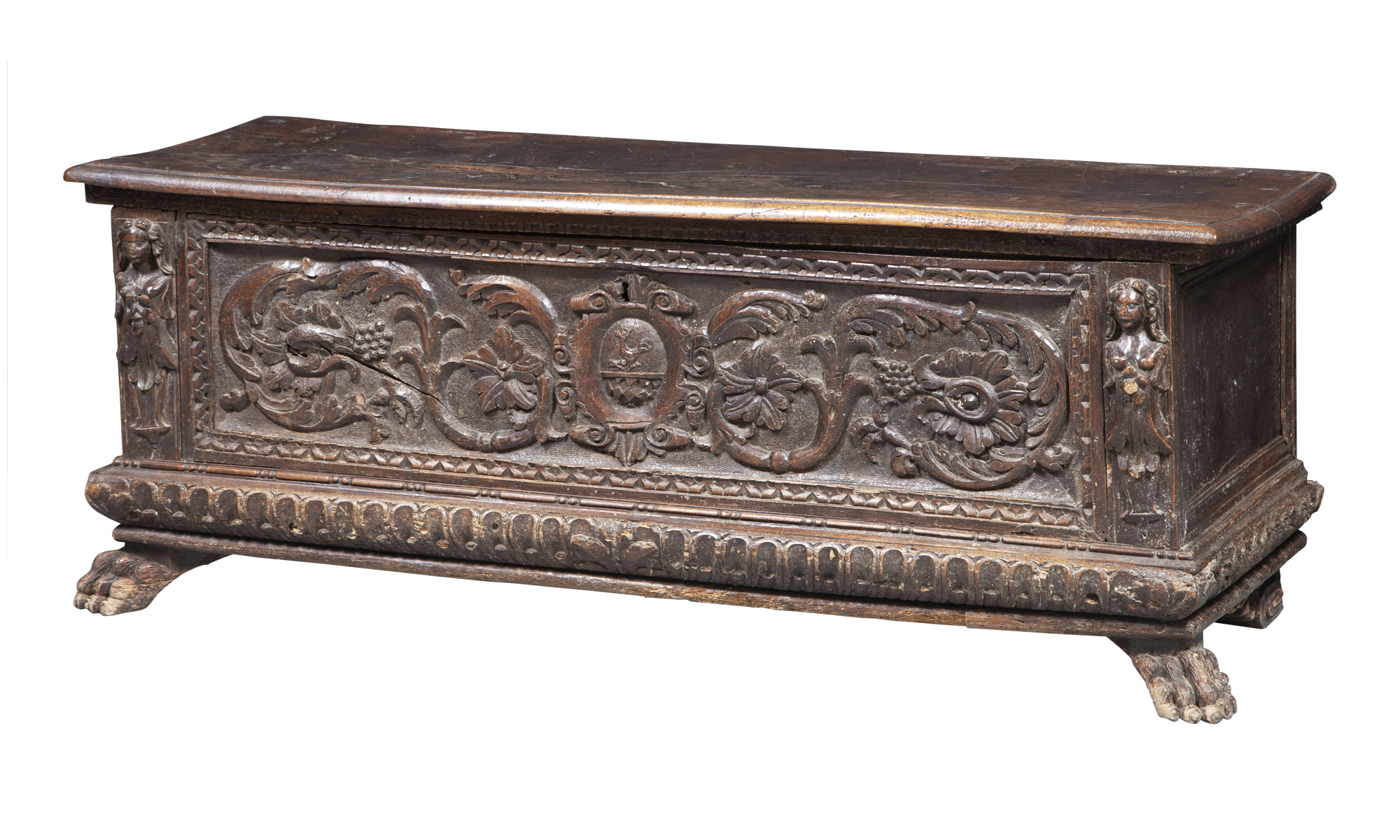 Lot image - Italian Baroque Walnut Cassone