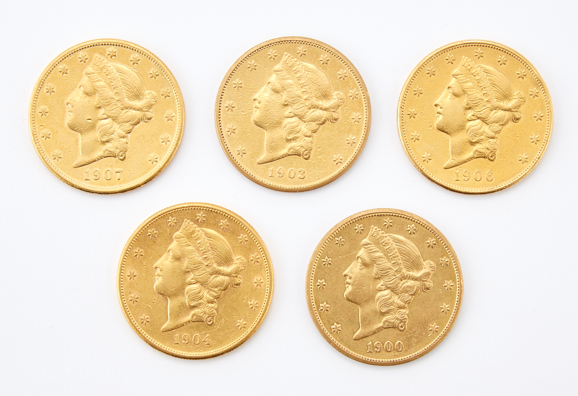 Lot image - United States $20 Liberty Head Group