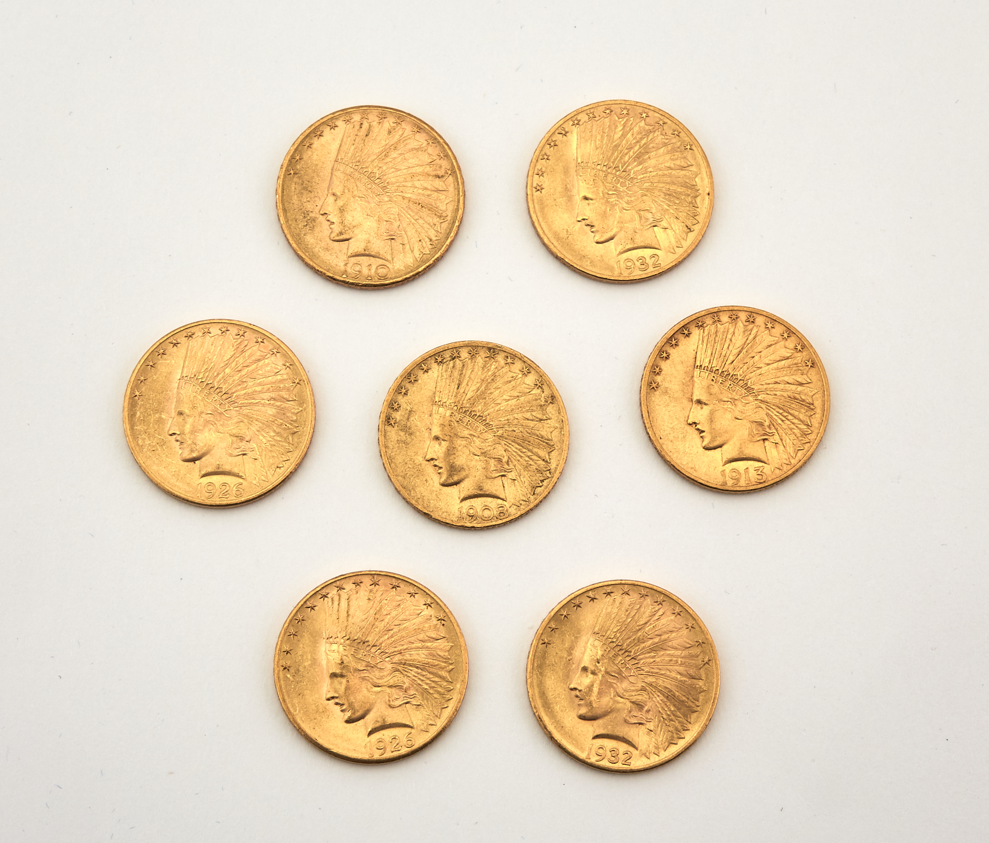 Lot image - United States $10 Indian Head Group