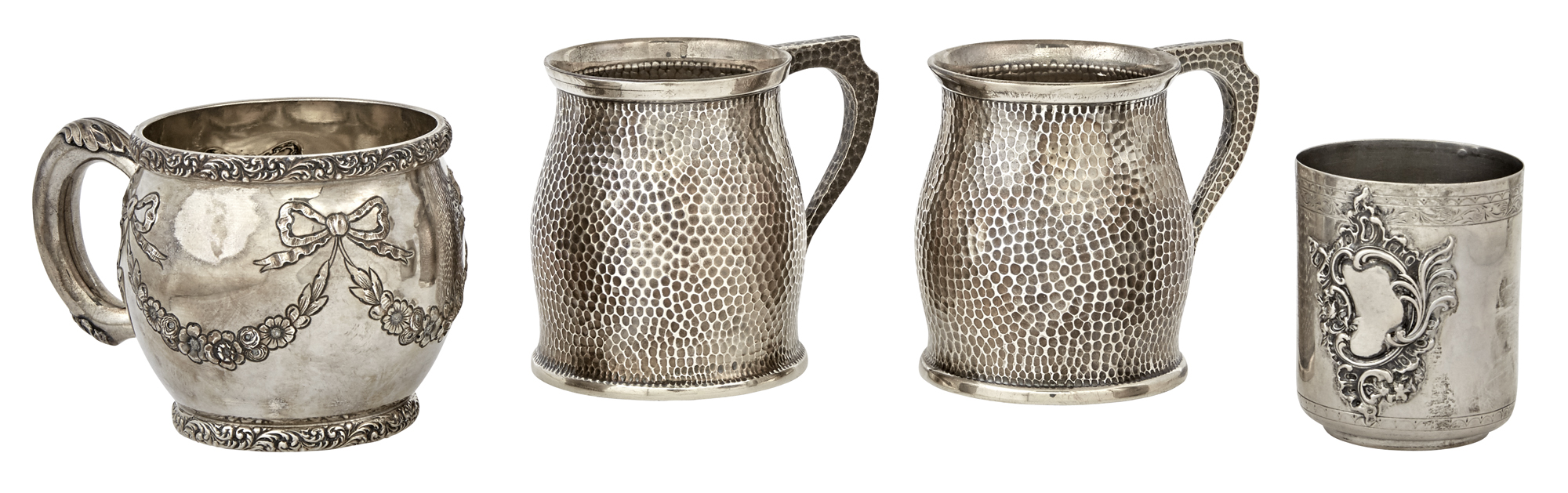 Lot image - Group of Four Silver Mugs and Beakers