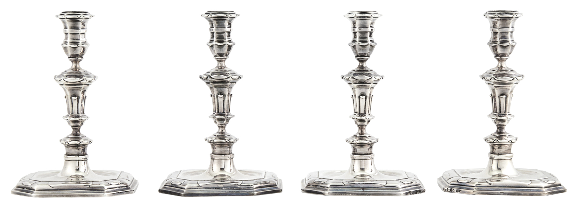 Lot image - Set of Four Dutch Silver Candlesticks