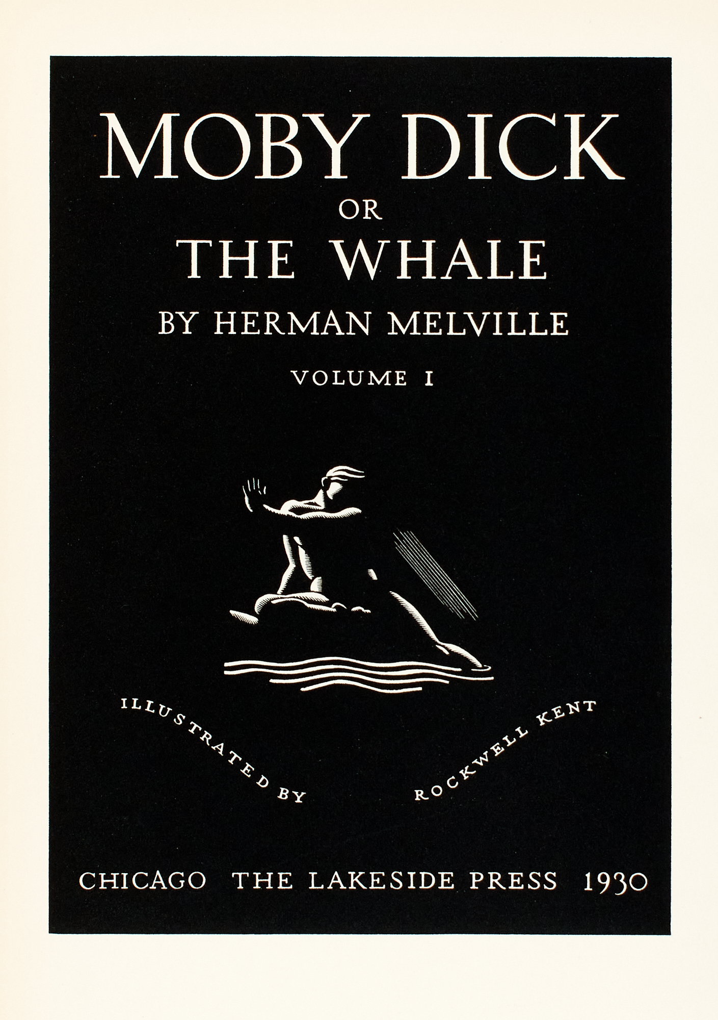 Lot image - MELVILLE, HERMAN and KENT, ROCKWELL  Moby Dick; or The Whale.