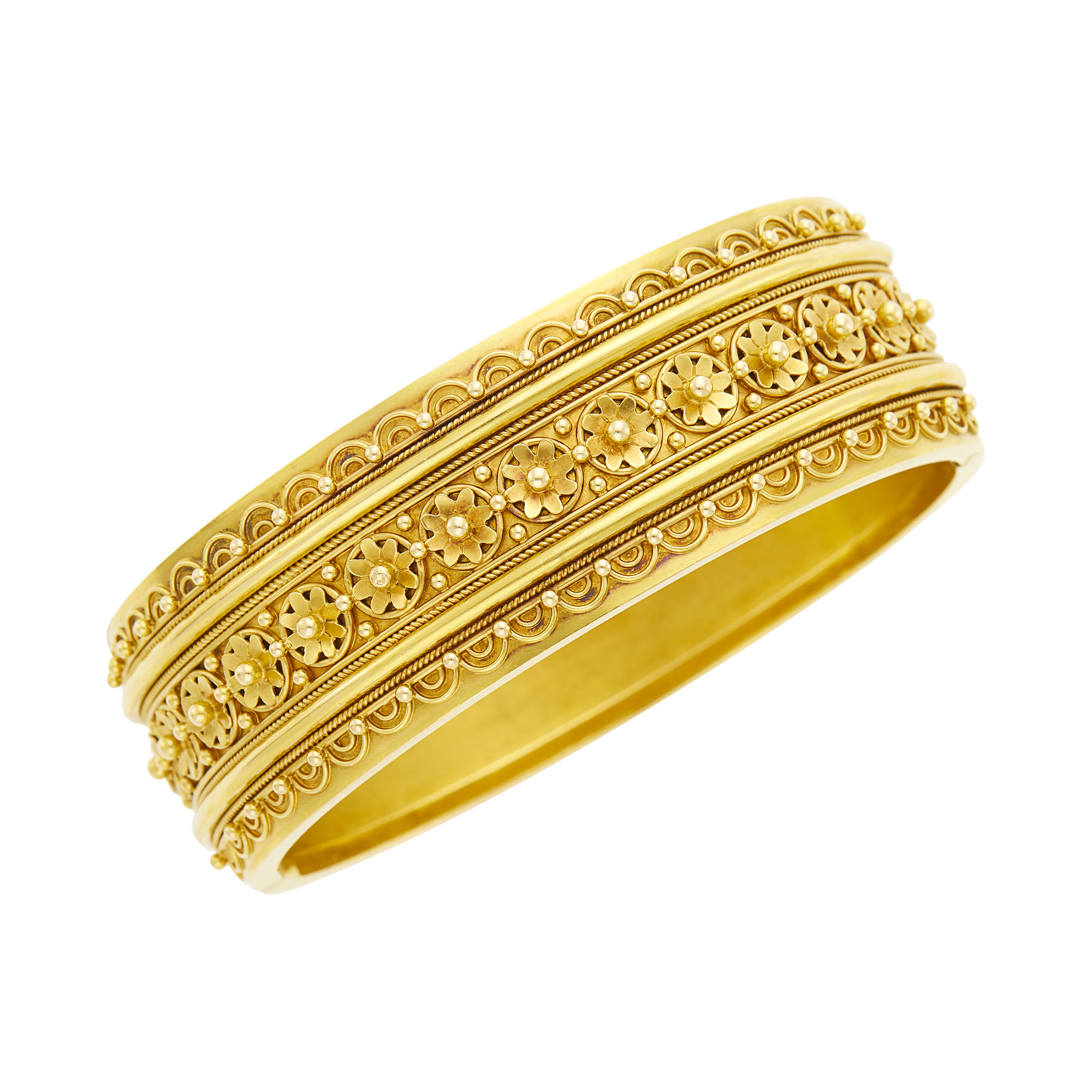 Lot image - Antique Gold Cuff Bangle Bracelet