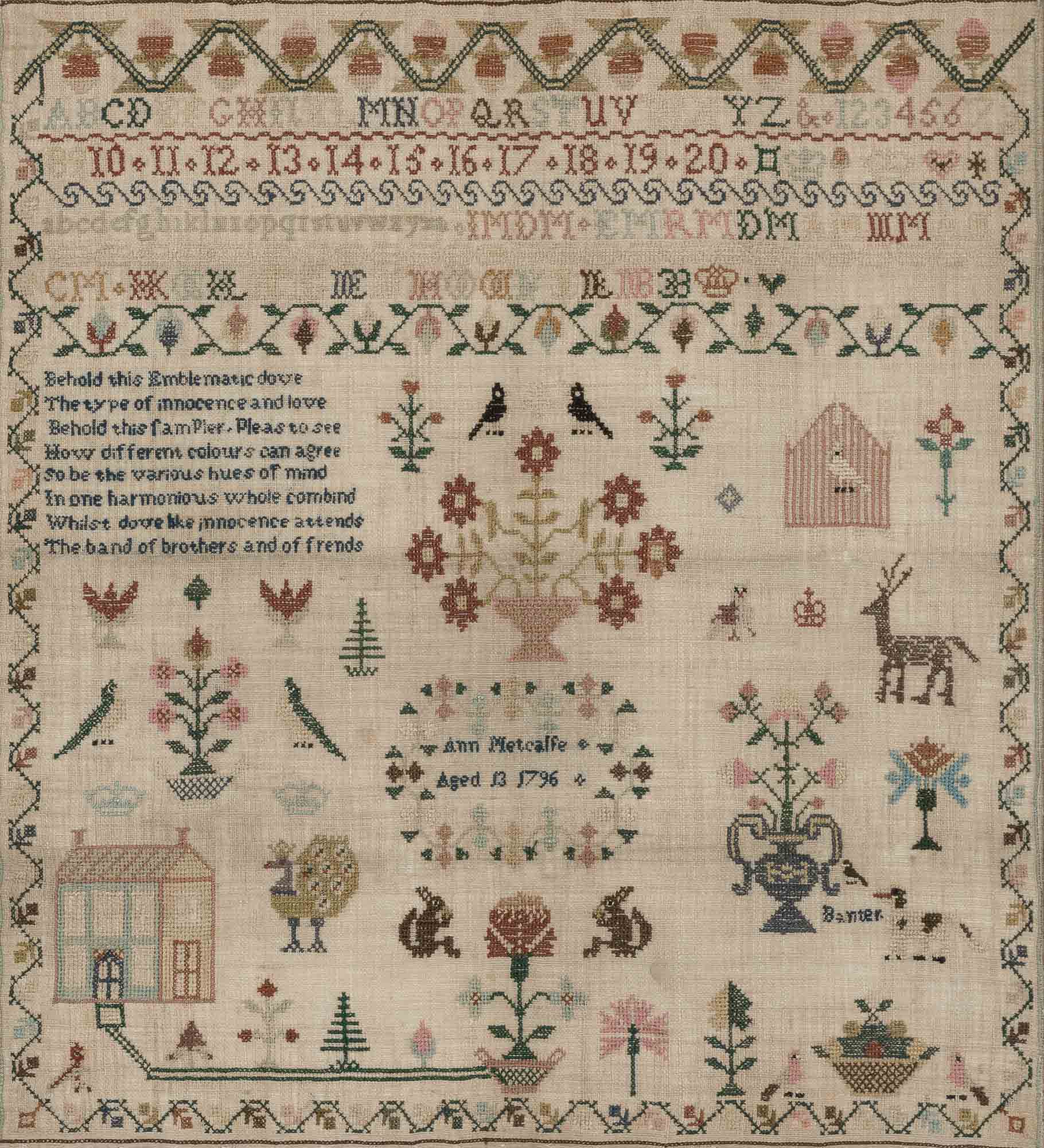 Lot image - English Needlework Sampler