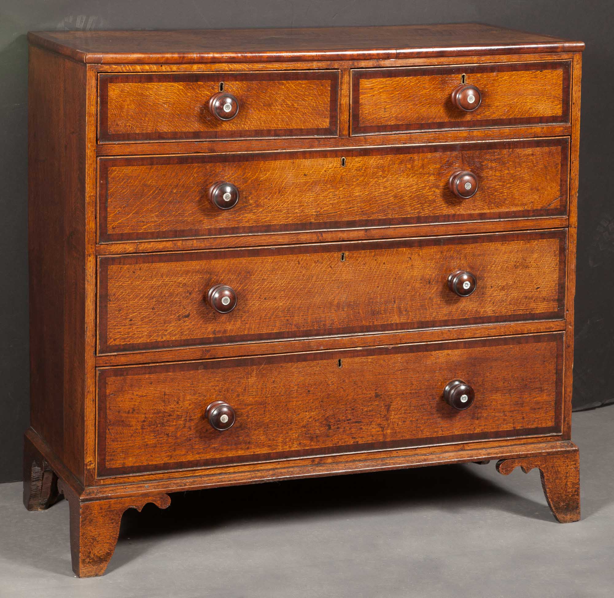 Lot image - George III Provincial Oak Chest of Drawers