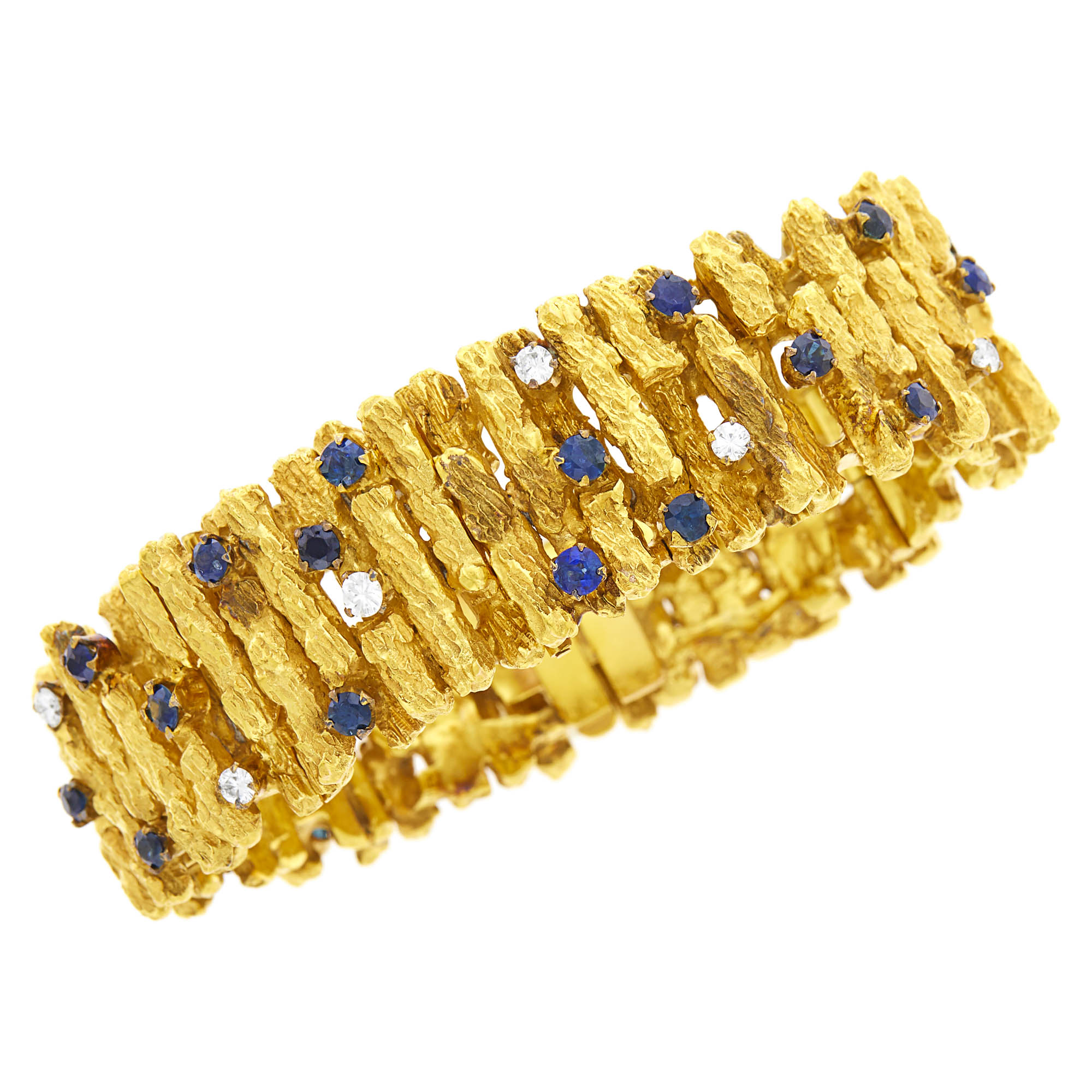 Lot image - Gold, Sapphire and Diamond Bracelet