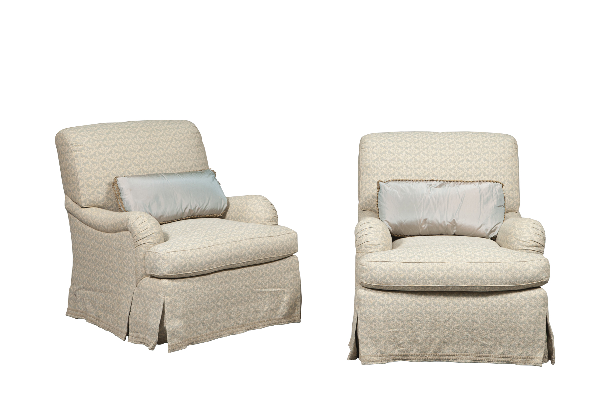 Lot image - Pair of Upholstered Club Chairs
