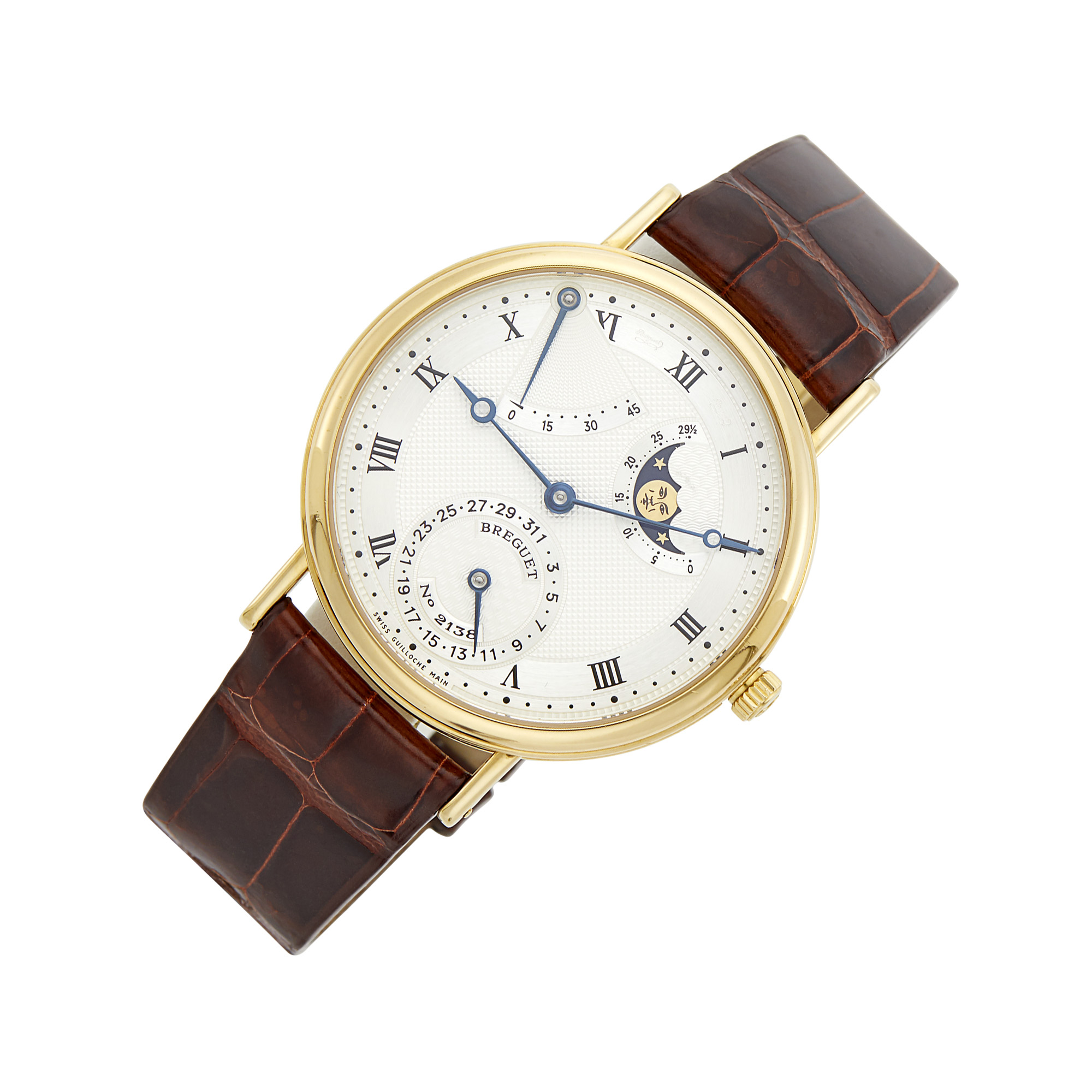 Lot image - Breguet Gentlemans Gold Power Reserve Classique Moonphase Wristwatch, Ref. 3137