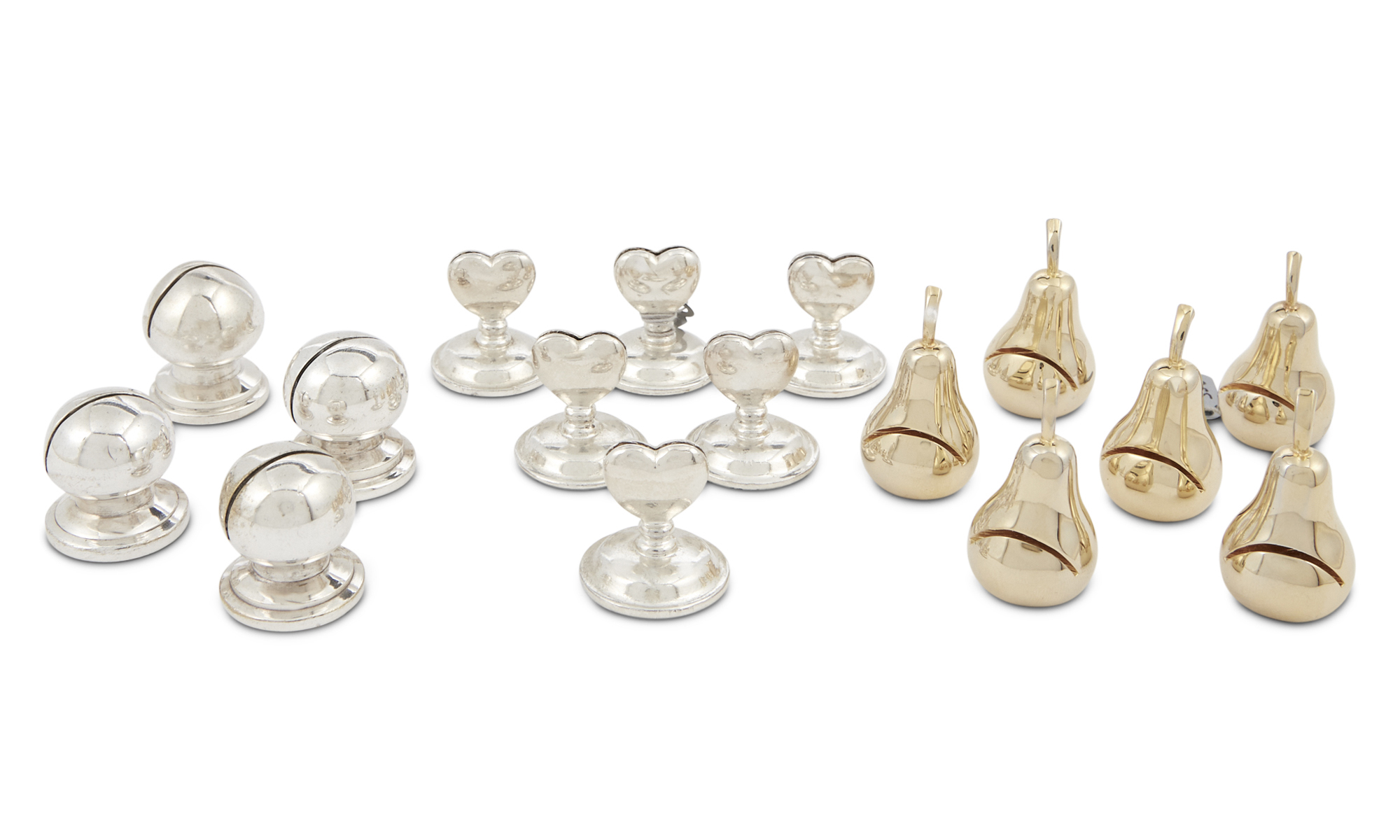 Lot image - Group of Silver Plated and Gilt Metal Place Card Holders