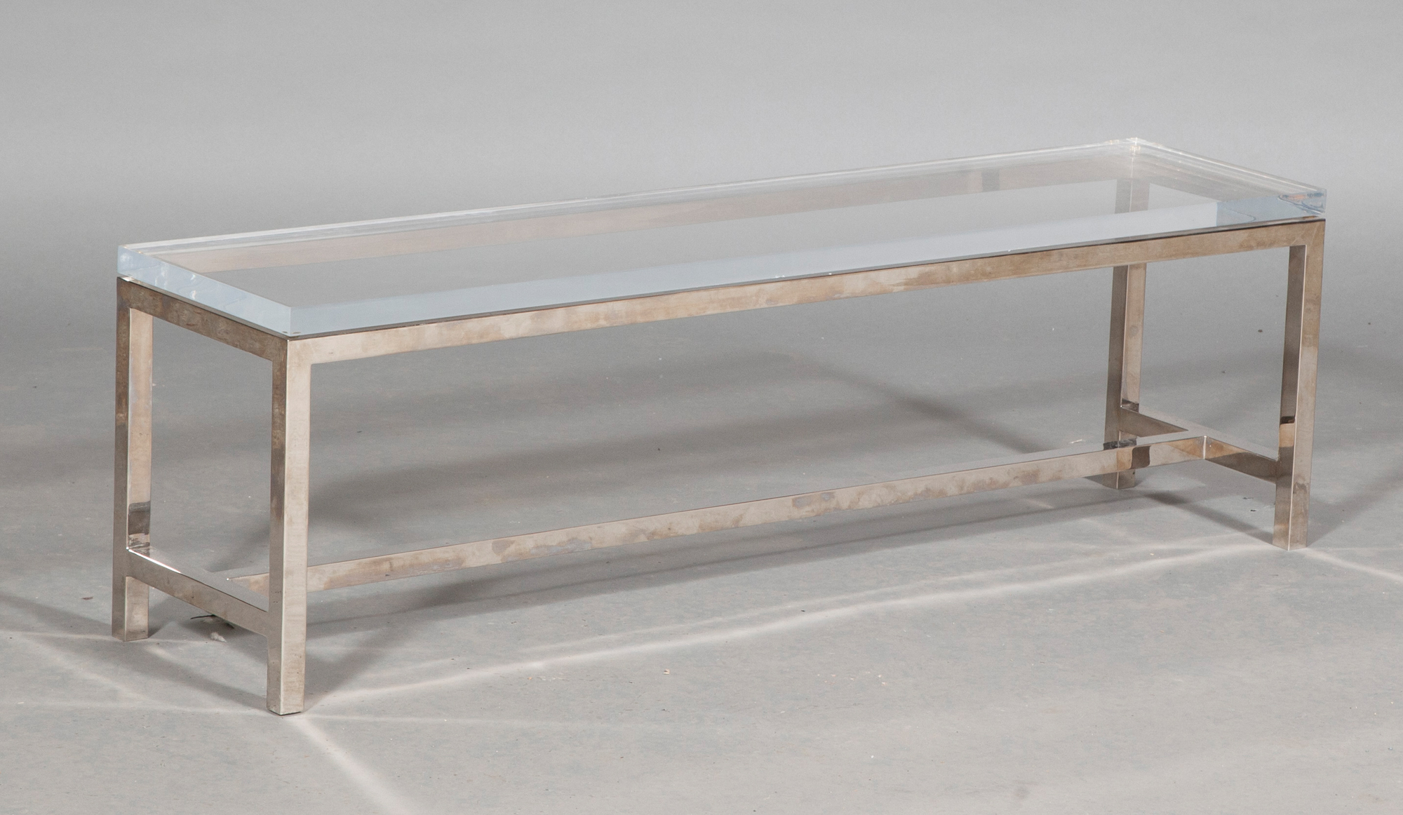 Lot image - Chromed Metal Acrylic Top Low Table