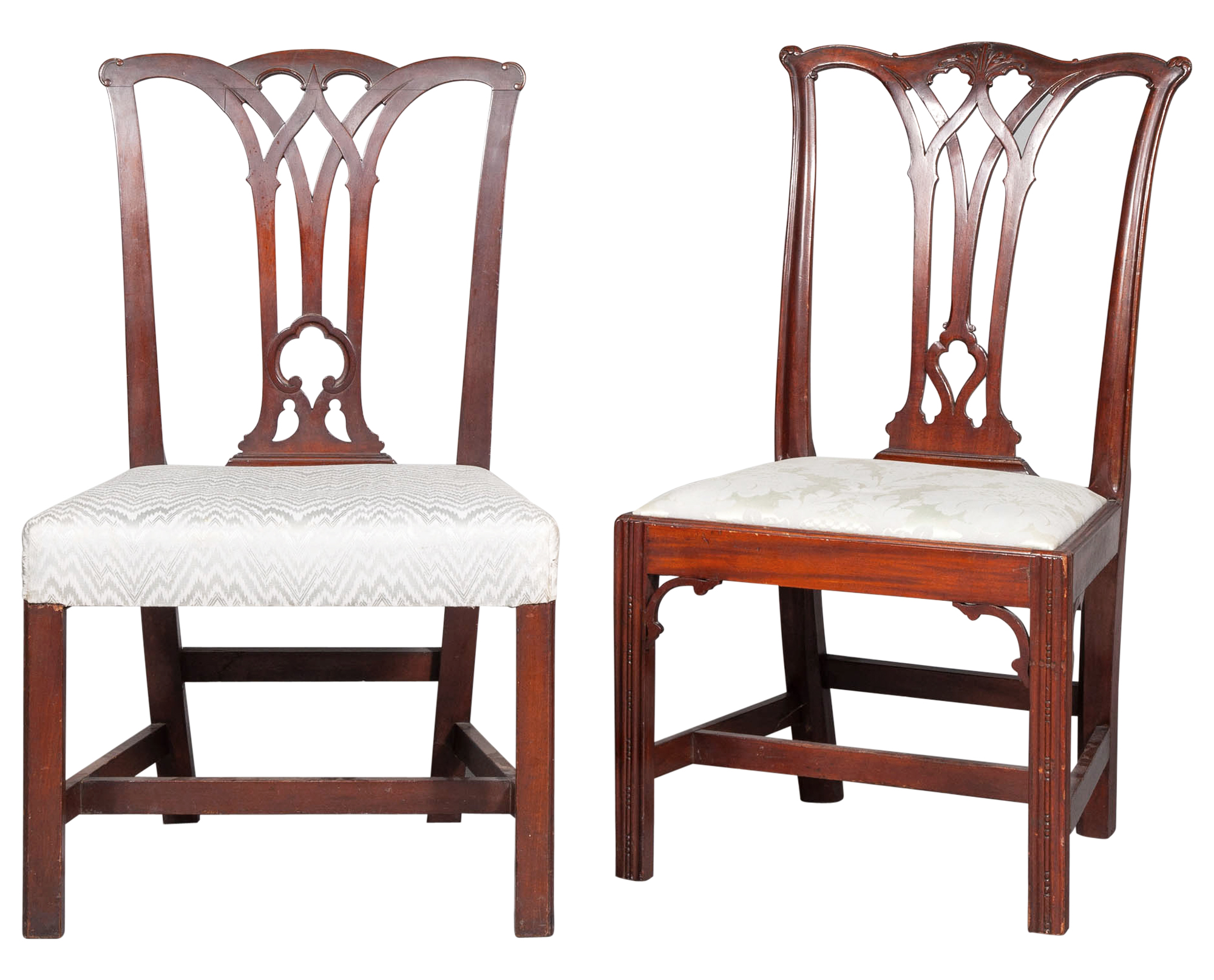 Lot image - Two Chippendale Mahogany Side Chairs